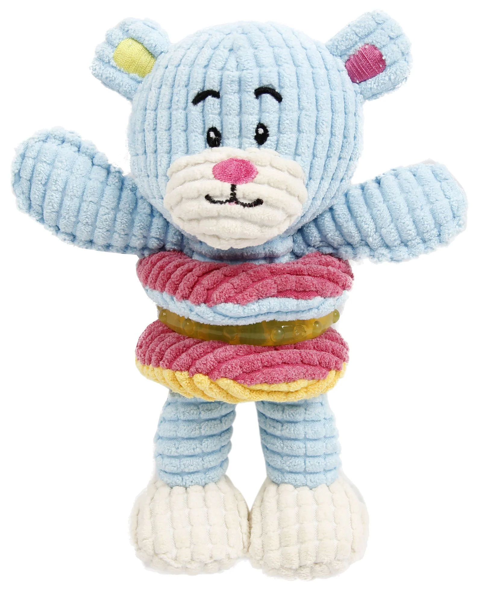 Pet Life ® 'Hugga-Bear' Plush Squeaking and Rubber Teething Newborn Puppy Dog Toy - Image 2