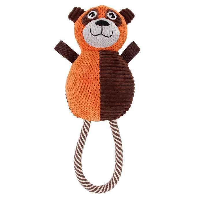 Pet Life ® 'Huggabear' Natural Jute Squeaking and Tug Plush Dog Toy - Image 3