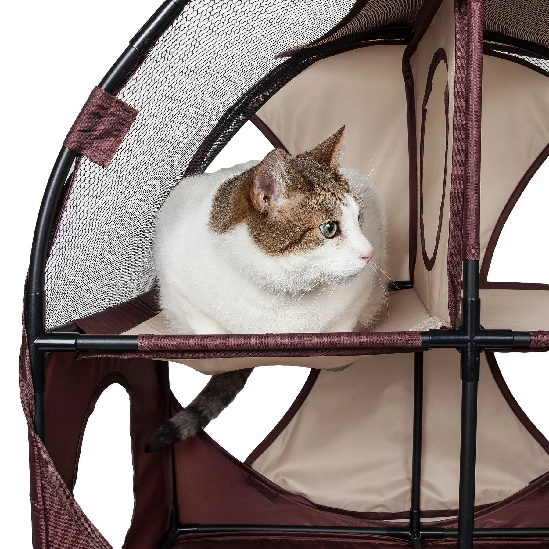 Pet Life ® 'Kitty-Play' Collapsible Travel Interactive Kitty Cat Tree Maze House Lounger Tunnel Lounge - Image 10
