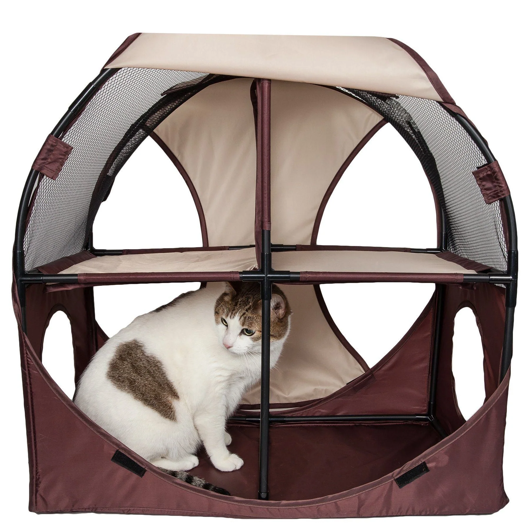 Pet Life ® 'Kitty-Play' Collapsible Travel Interactive Kitty Cat Tree Maze House Lounger Tunnel Lounge - Image 11