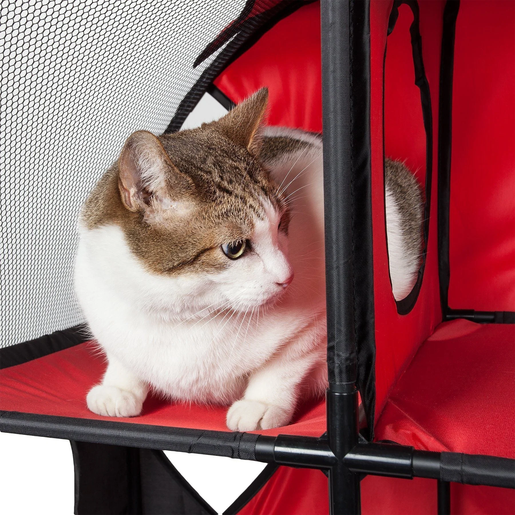 Pet Life ® 'Kitty-Play' Collapsible Travel Interactive Kitty Cat Tree Maze House Lounger Tunnel Lounge - Image 15