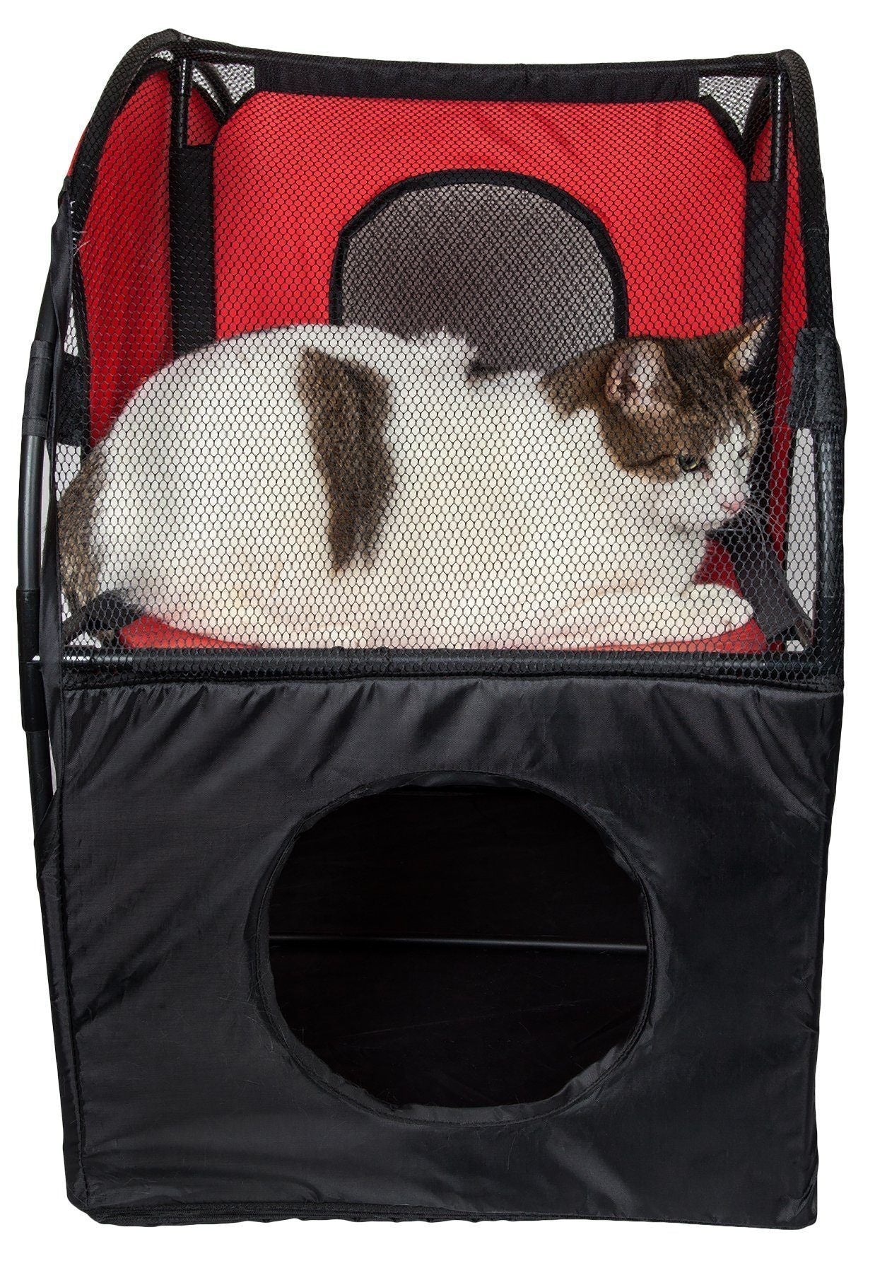 Pet Life ® 'Kitty-Play' Collapsible Travel Interactive Kitty Cat Tree Maze House Lounger Tunnel Lounge - Image 16