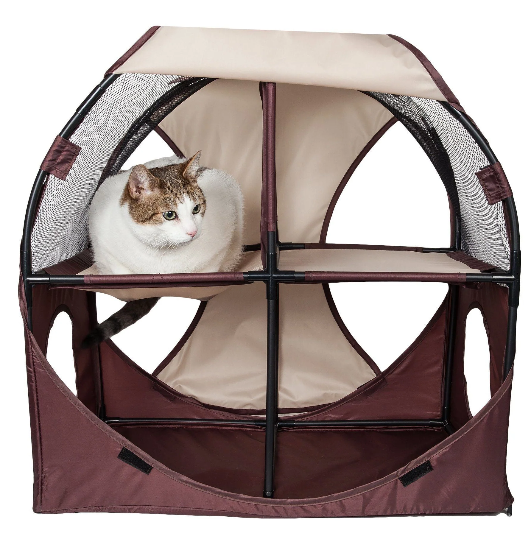 Pet Life ® 'Kitty-Play' Collapsible Travel Interactive Kitty Cat Tree Maze House Lounger Tunnel Lounge - Image 2