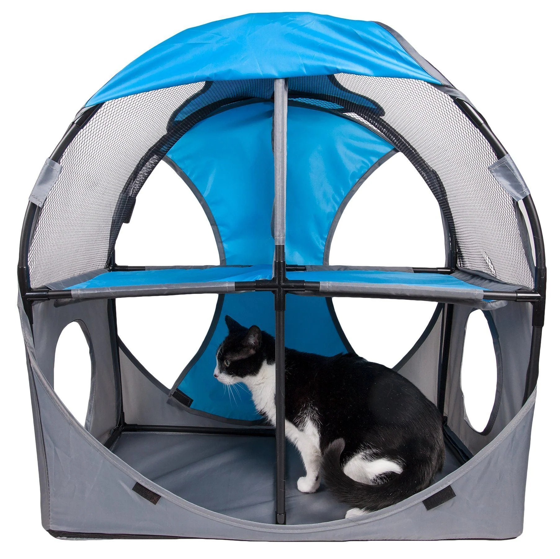Pet Life ® 'Kitty-Play' Collapsible Travel Interactive Kitty Cat Tree Maze House Lounger Tunnel Lounge - Image 6