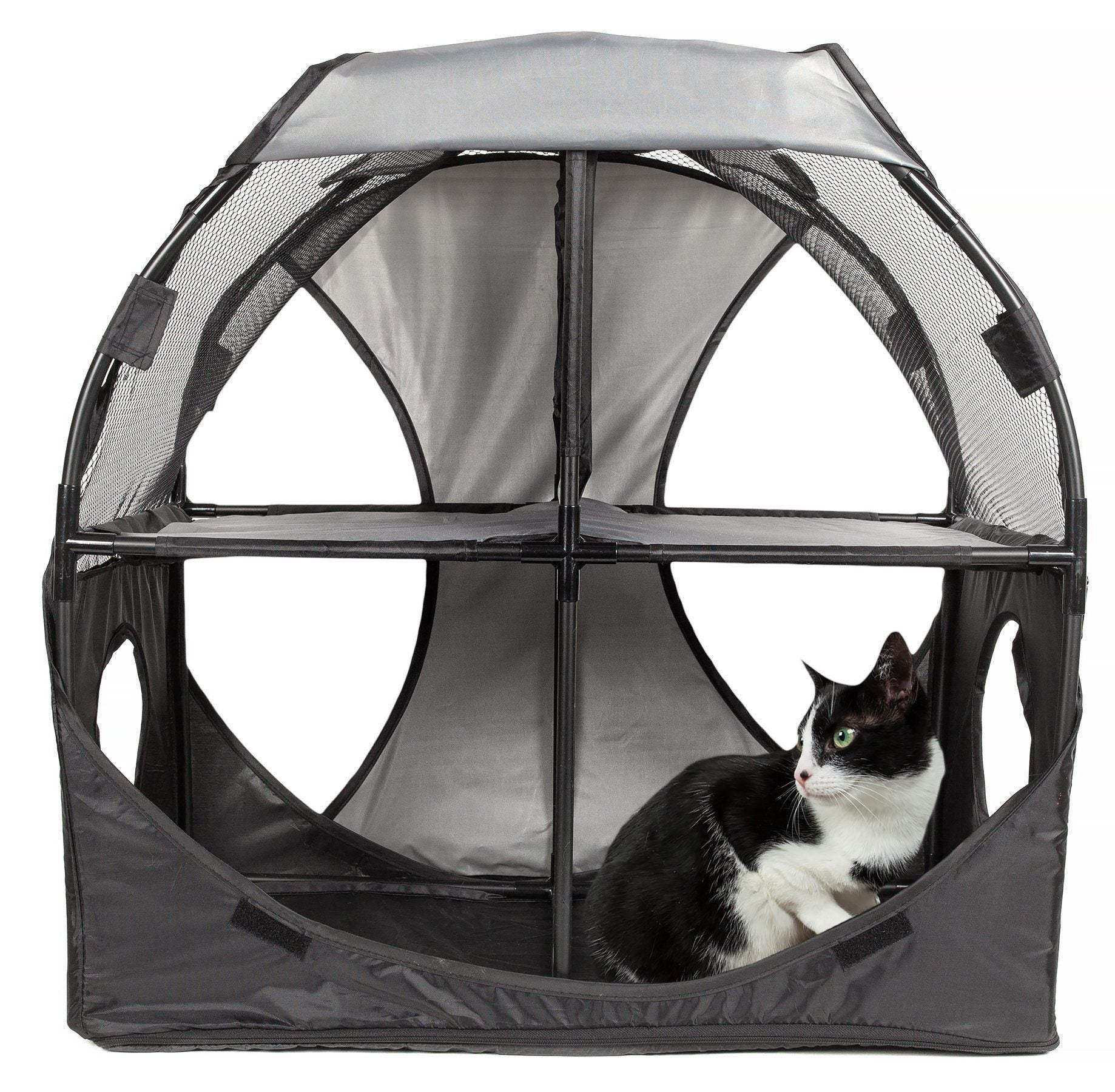 Pet Life ® 'Kitty-Play' Collapsible Travel Interactive Kitty Cat Tree Maze House Lounger Tunnel Lounge - Image 8