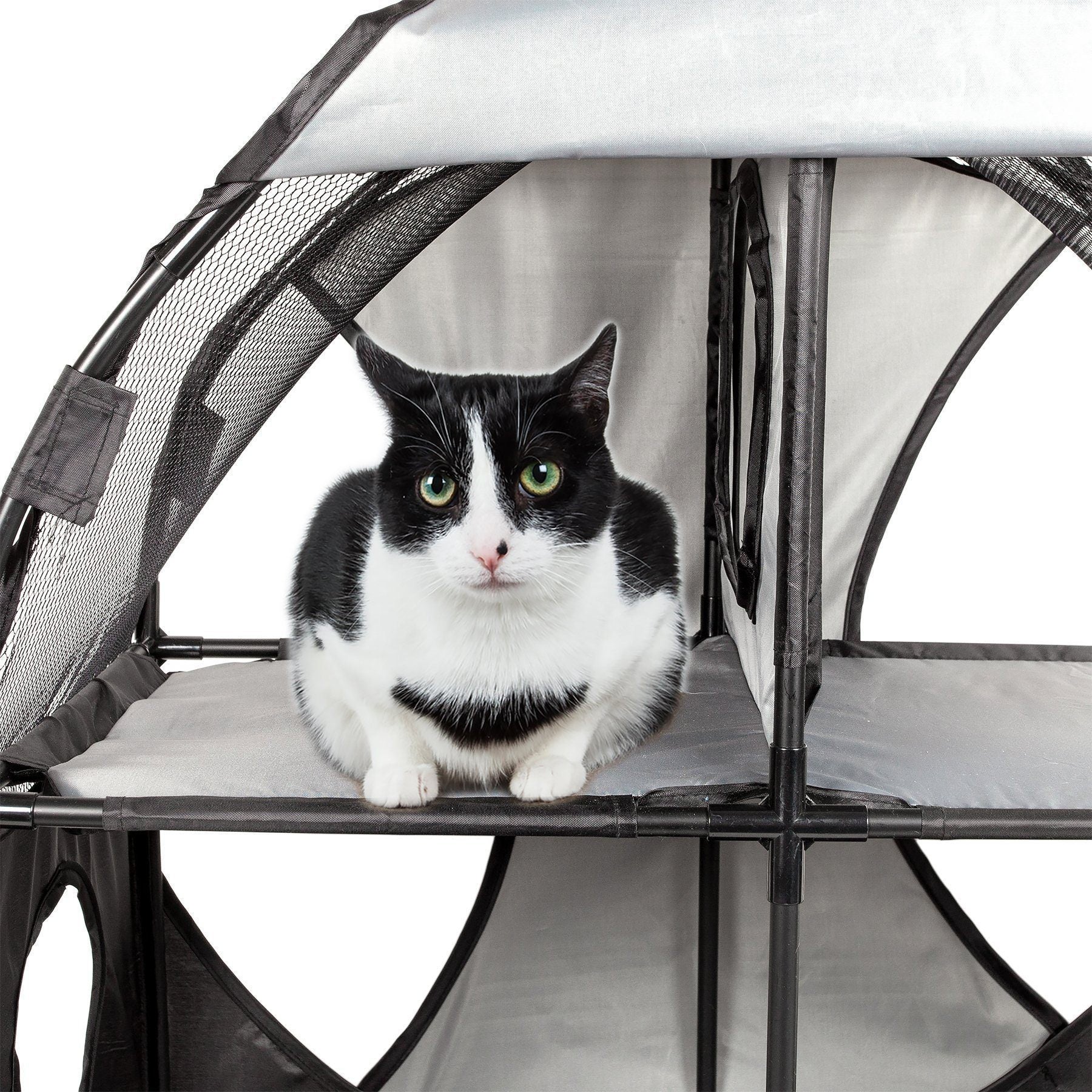 Pet Life ® 'Kitty-Play' Collapsible Travel Interactive Kitty Cat Tree Maze House Lounger Tunnel Lounge - Image 9