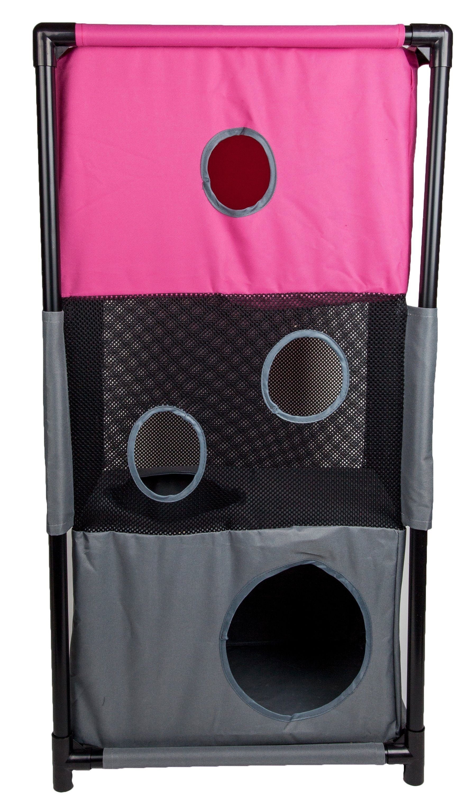 Pet Life ® 'Kitty-Square' Collapsible Travel Interactive Kitty Cat Tree Maze House Lounger Tunnel Lounge - Image 11