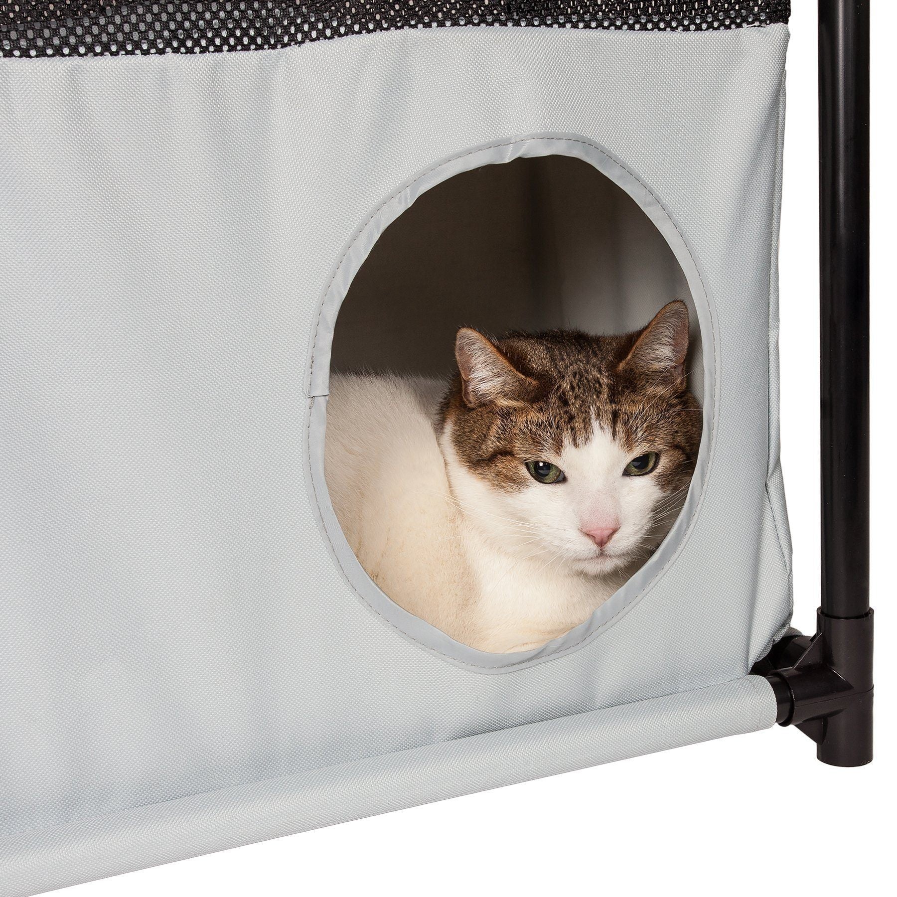 Pet Life ® 'Kitty-Square' Collapsible Travel Interactive Kitty Cat Tree Maze House Lounger Tunnel Lounge - Image 9