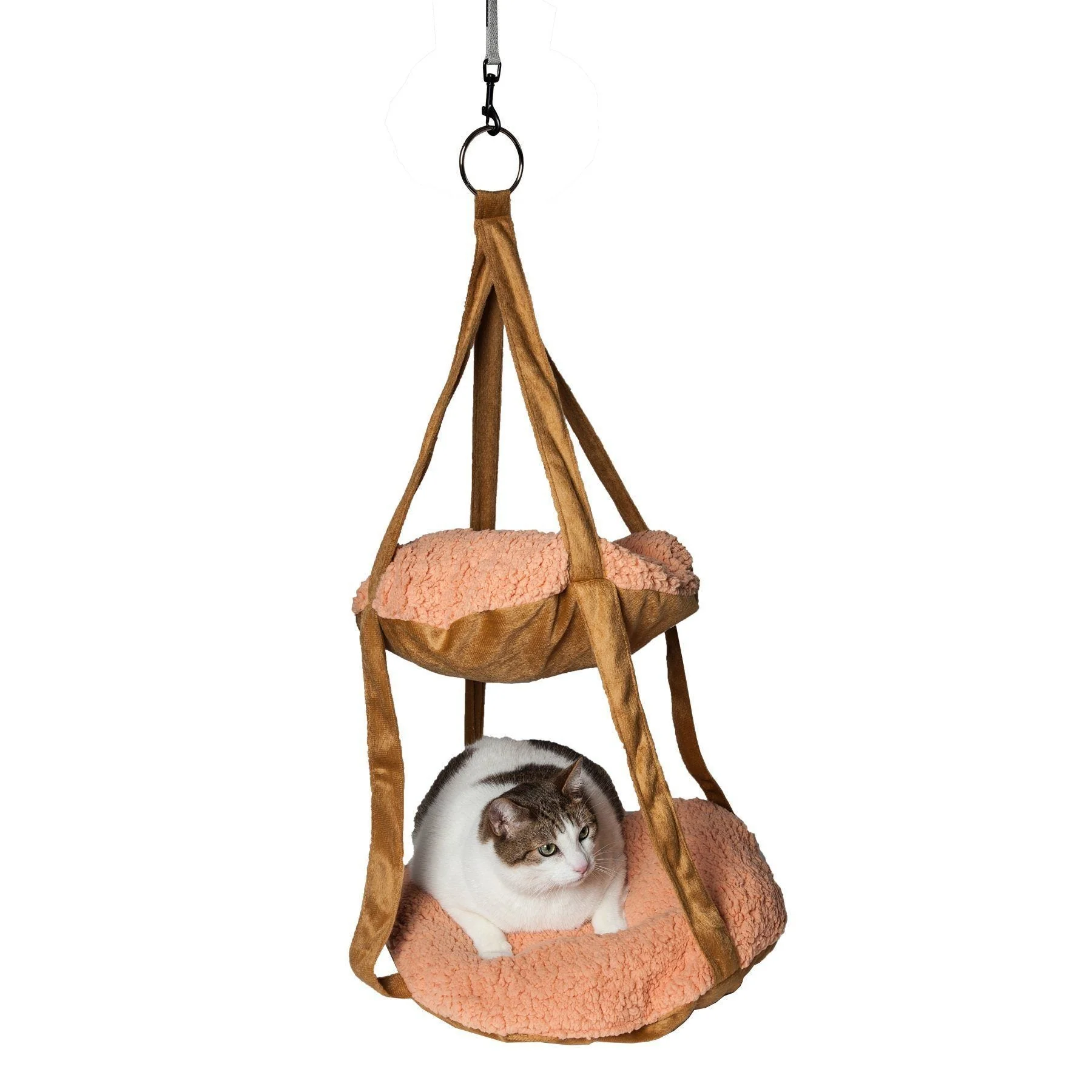 Pet Life ® 'Kittyhaus' Dual-Lounge Hanging Relaxing Kitty Cat Pillow Bed Hammock Lounger - Image 5