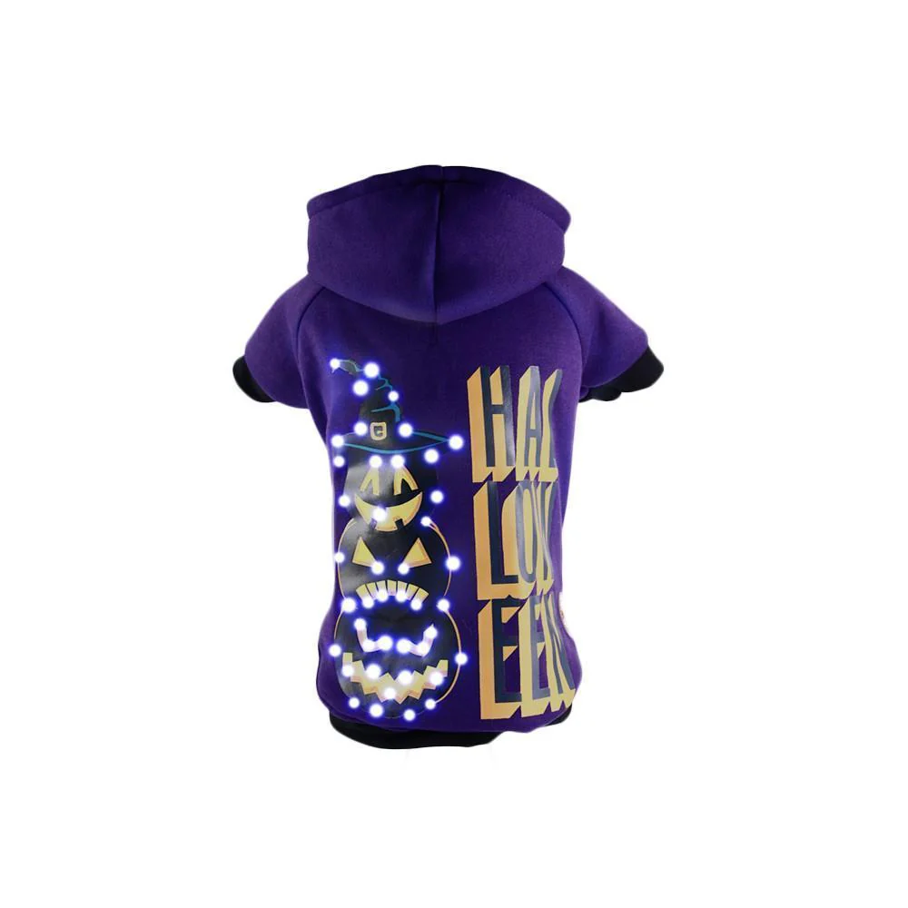 Pet Life ® LED Lighting Halloween Happy Snowman Hooded Dog Costume Sweater w/ Included Batteries - Image 6