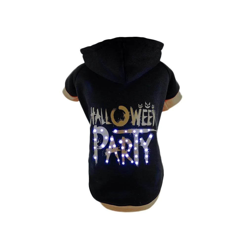 Pet Life ® LED Lighting Halloween Party Hooded Dog Costume Sweater w/ Included Batteries - Image 2