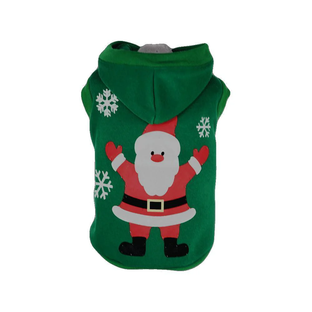 Pet Life ® LED Lighting 'Hands-Up-Santa' Hooded Dog Costume Sweater w/ Included Batteries - Image 2
