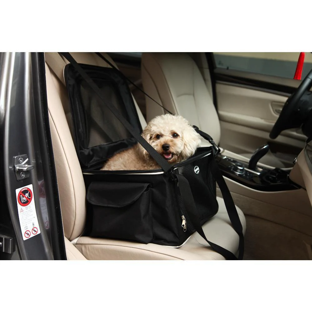 Pet Life ® Lightweight Collapsible Safety Travel Wire Folding Pet Dog Car Seat Carseat Carrier Crate - Image 6