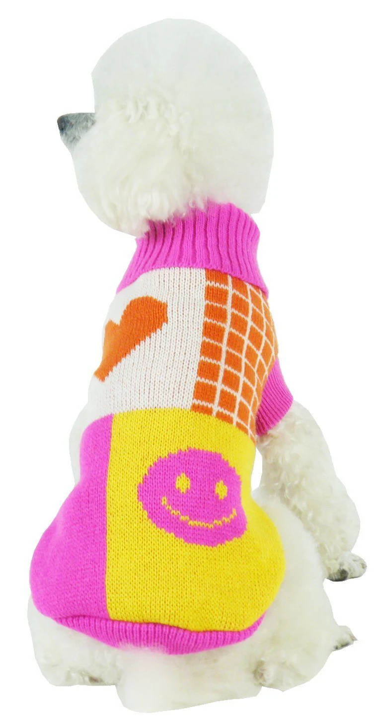 Pet Life ® 'Lovable-Bark' Heavy Knitted Ribbed Fashion Designer Dog Sweater