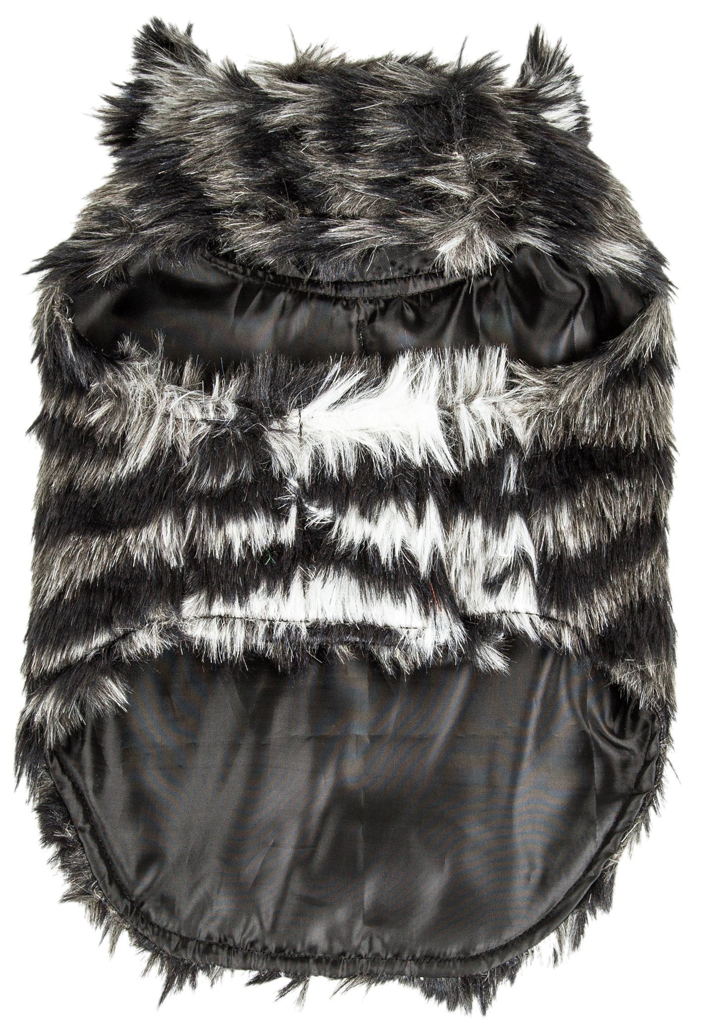 Pet Life ®  Luxe 'Chauffurry' Zebra Patterned Designer Mink Fur Dog Coat - Image 7