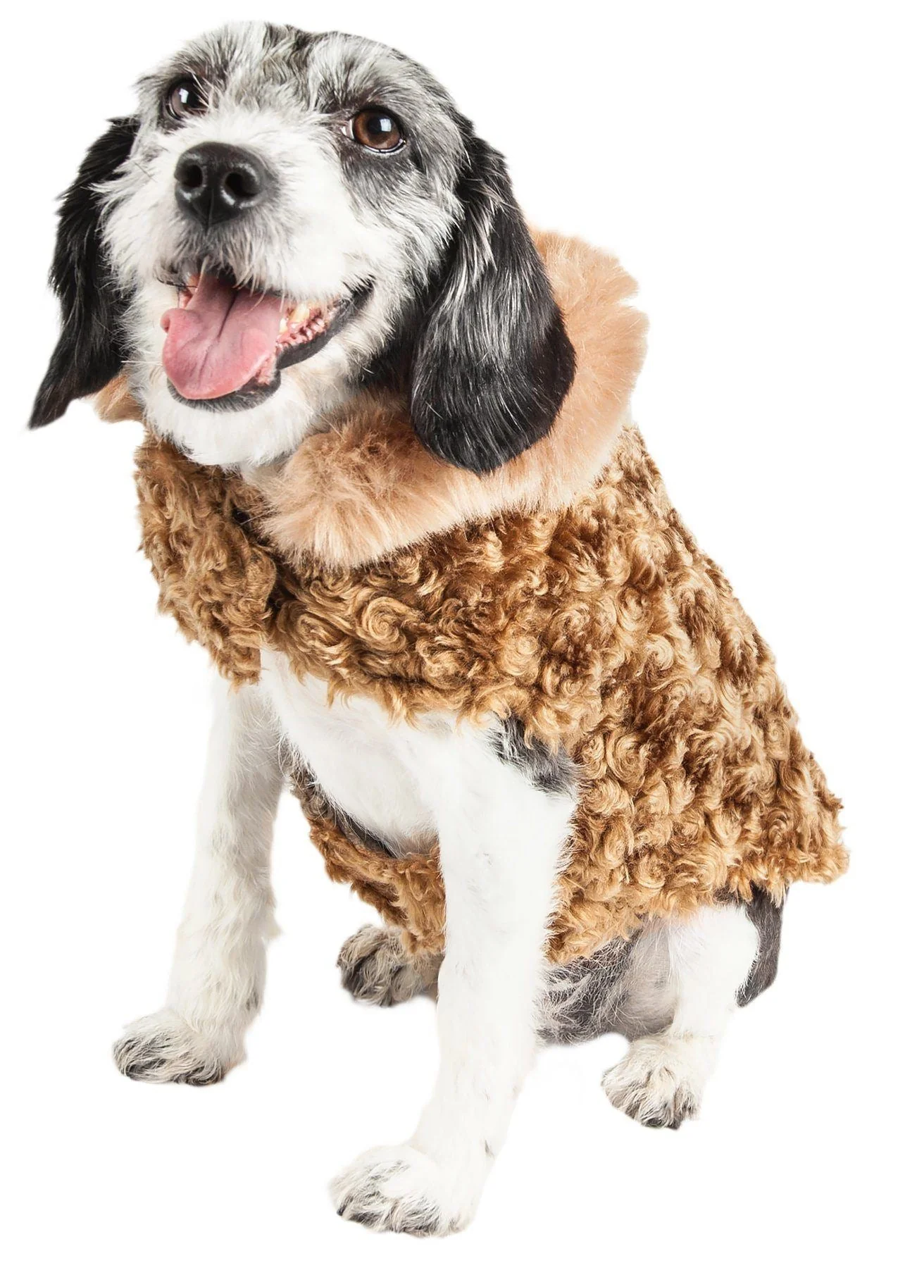Pet Life ® Luxe 'Furpaw' Shaggy Elegant Fashion Designer Fur Dog Coat - Image 3