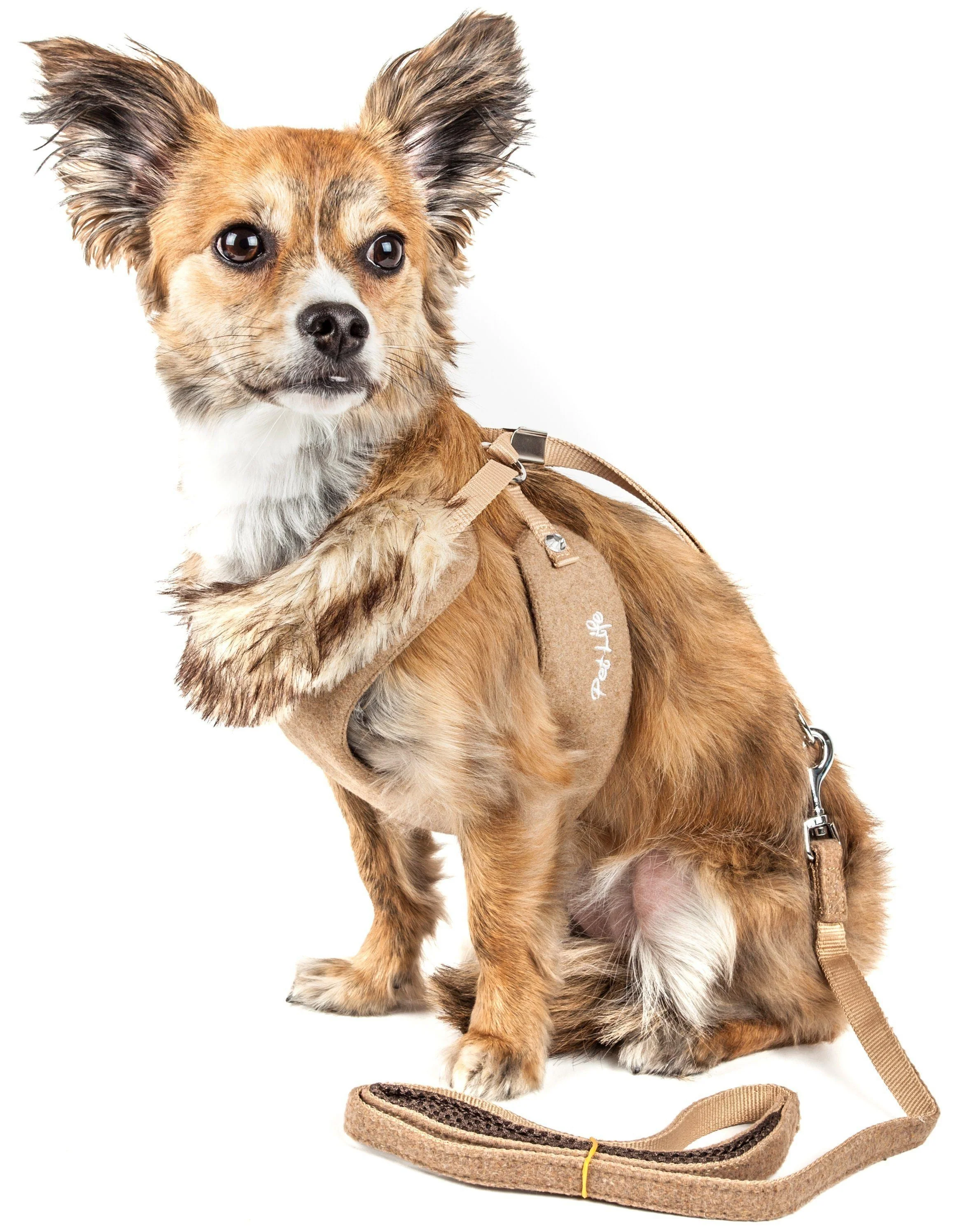 Pet Life ® Luxe 'Furracious' 2-In-1 Adjustable Dog Harness and Leash with Detachable Fur Collar - Image 2