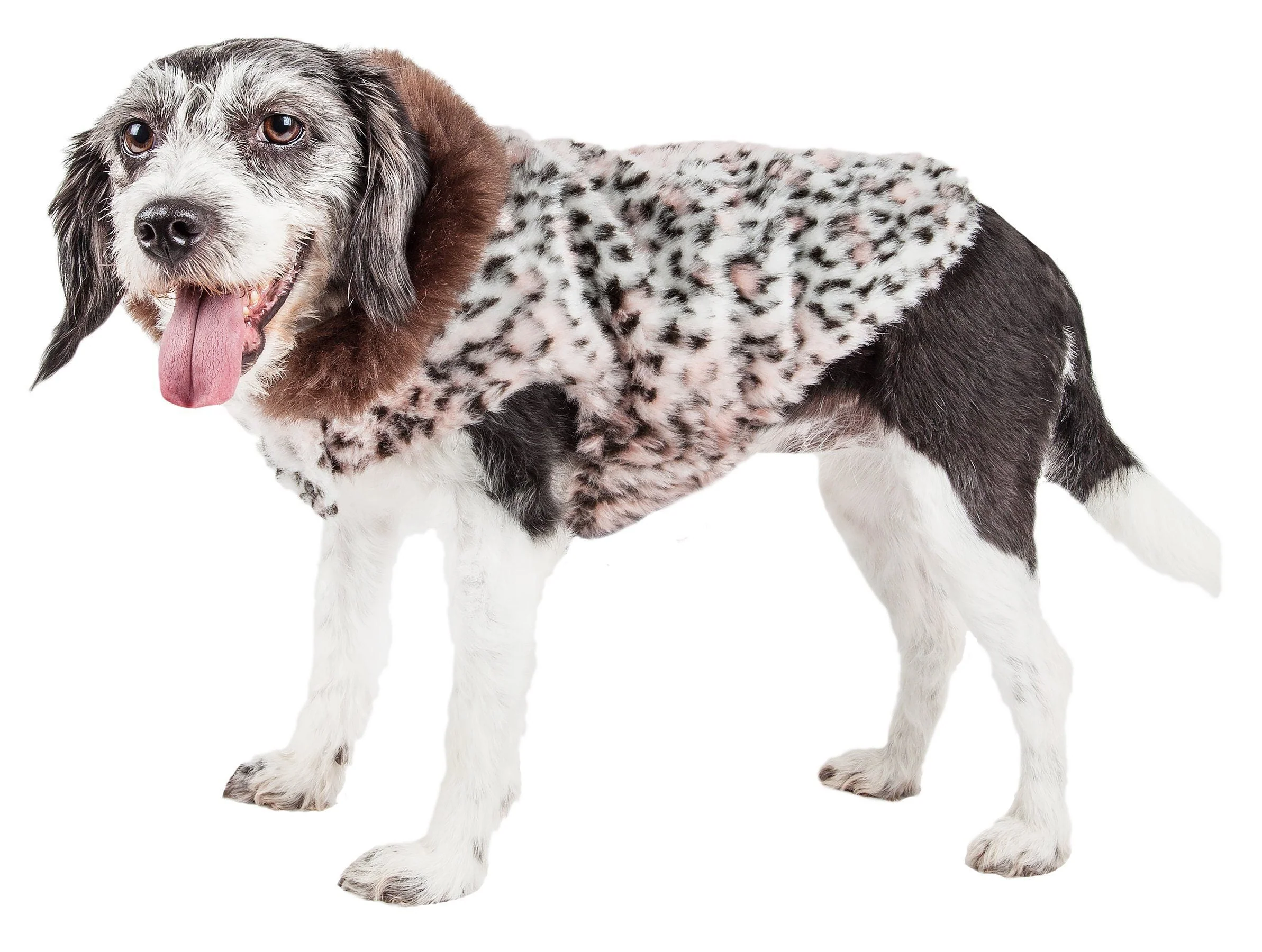 Pet Life ® Luxe 'Furracious' Cheetah Patterned Mink Designer Fashion Fur Dog Coat - Image 2