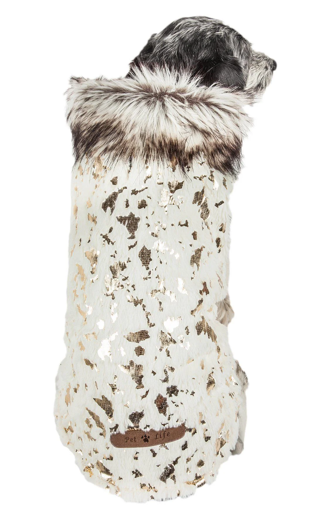 Pet Life ®  Luxe 'Gilded Rawffled' Gold-Plated Designer Fur Dog Coat - Image 3