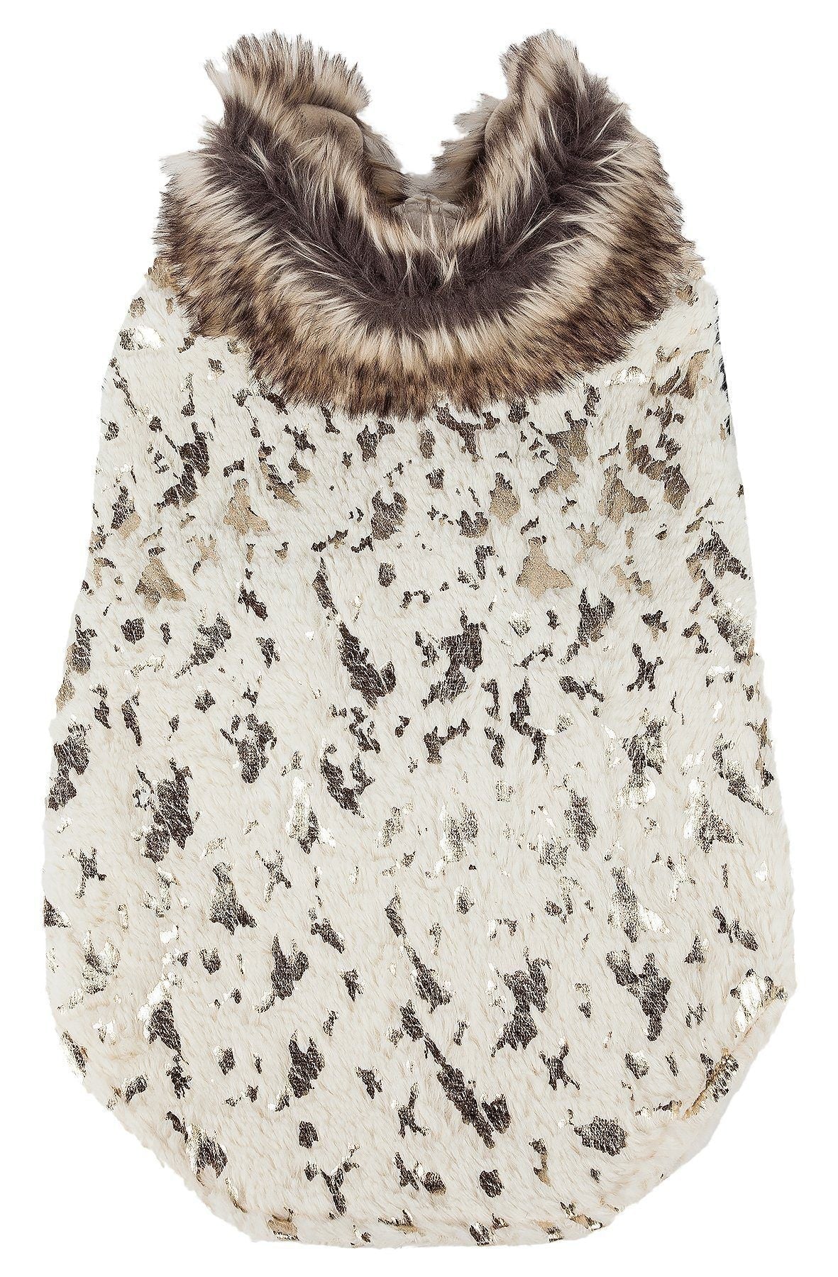 Pet Life ®  Luxe 'Gilded Rawffled' Gold-Plated Designer Fur Dog Coat - Image 4