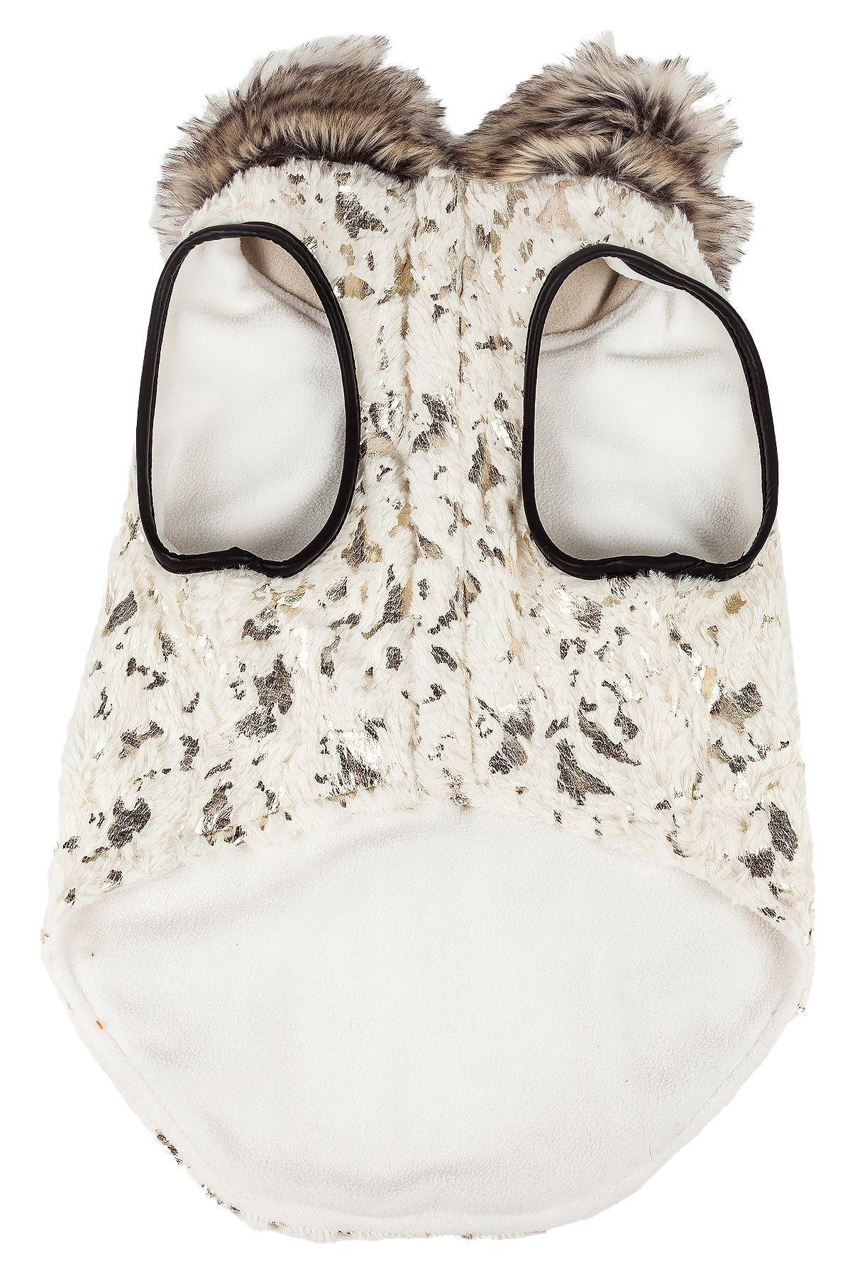 Pet Life ®  Luxe 'Gilded Rawffled' Gold-Plated Designer Fur Dog Coat - Image 5
