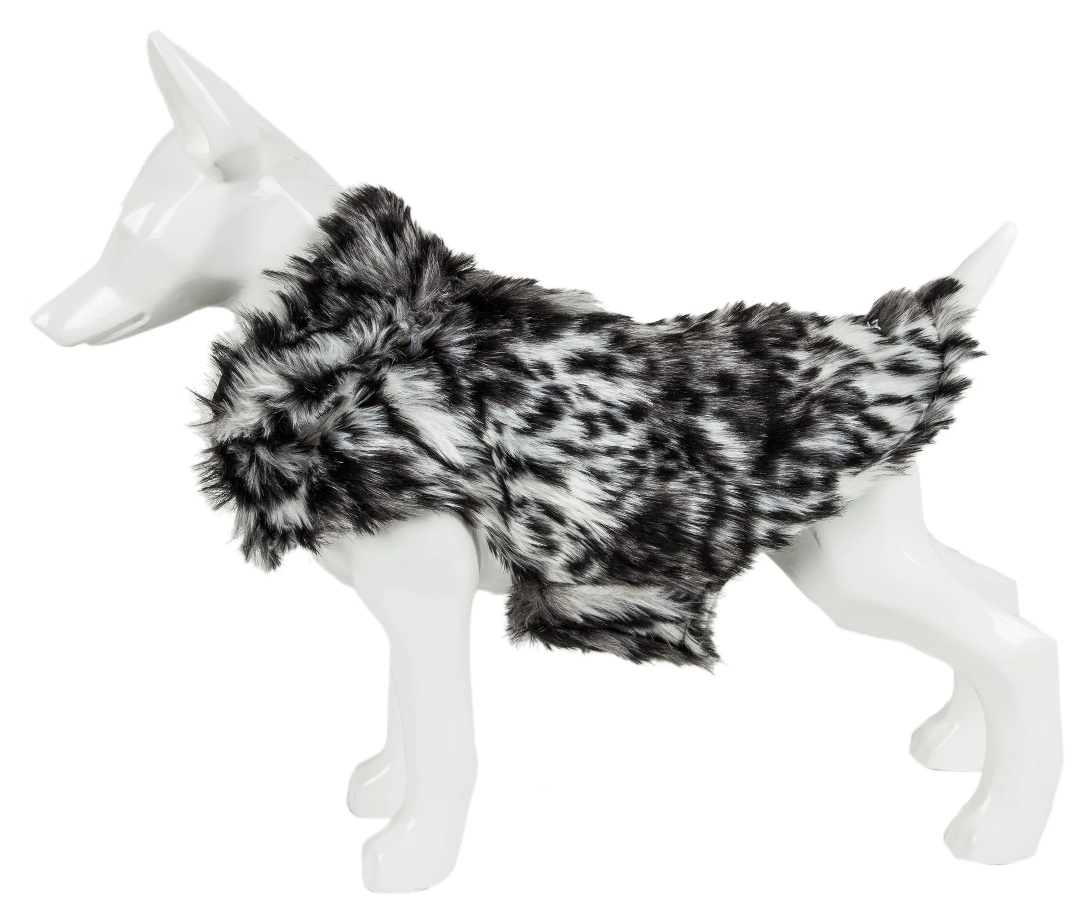 Pet Life ® Luxe 'Paw Dropping' Designer Gray-Scale Tiger Pattern Mink Fur Dog Coat - Image 5