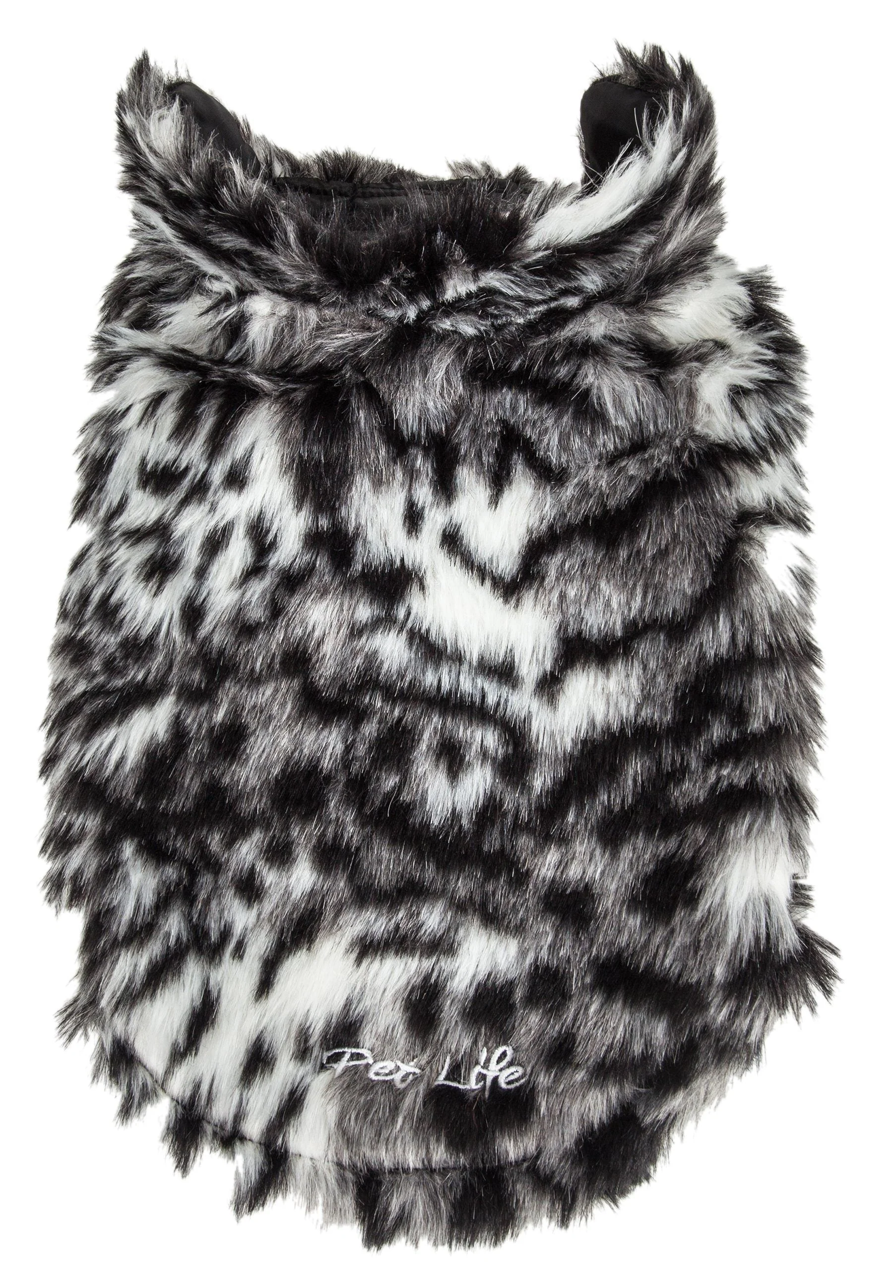 Pet Life ® Luxe 'Paw Dropping' Designer Gray-Scale Tiger Pattern Mink Fur Dog Coat - Image 6