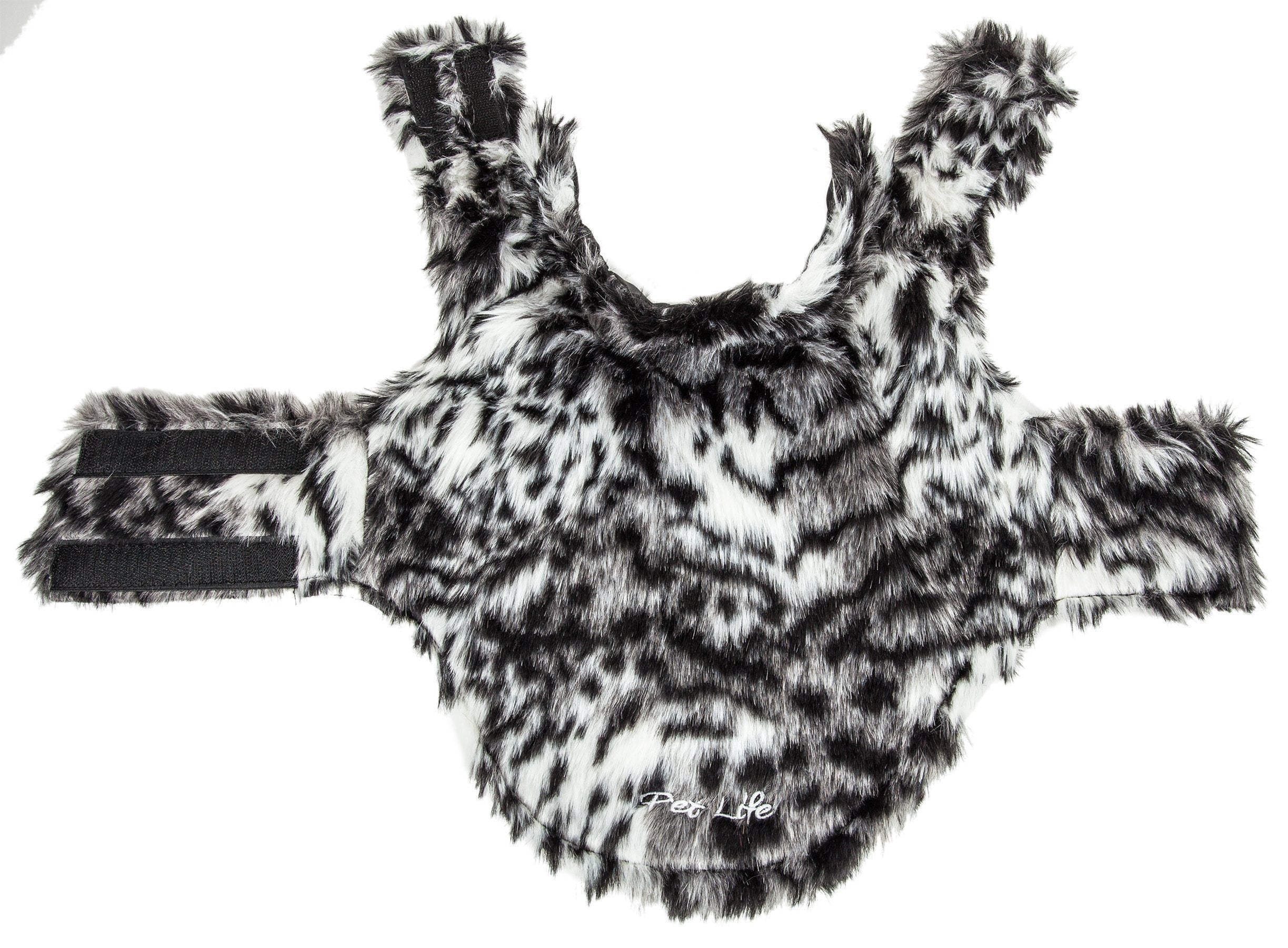 Pet Life ® Luxe 'Paw Dropping' Designer Gray-Scale Tiger Pattern Mink Fur Dog Coat - Image 8