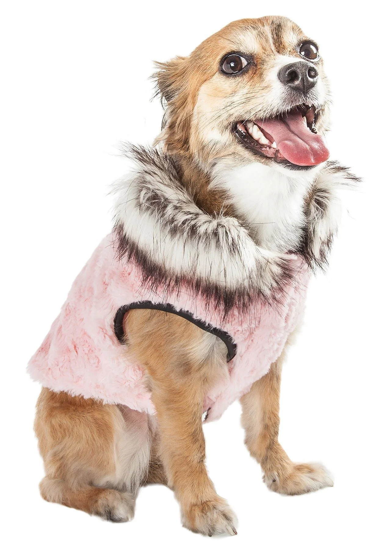 Pet Life ®  Luxe 'Pinkachew' Charming Fashion Mink Fur Dog Coat - Image 2