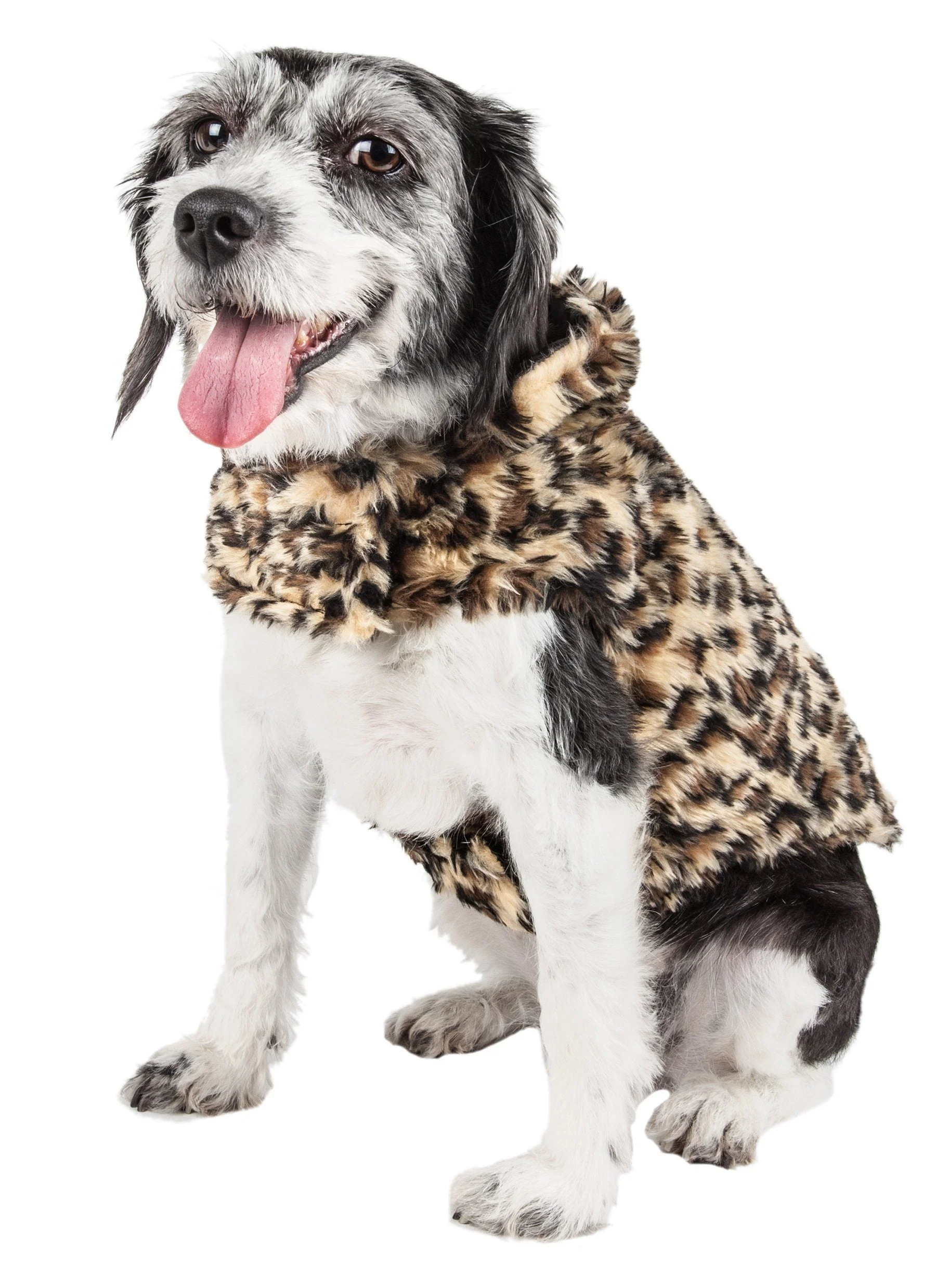 Pet Life ®  Luxe 'Poocheetah' Cheetah-Spotted Designer Mink Fur Dog Coat - Image 4