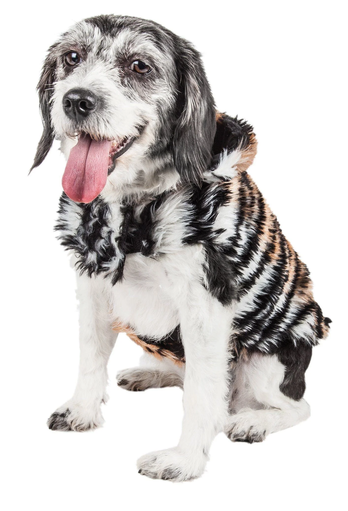 Pet Life ®  Luxe 'Tigerbone' Tiger-Patterned Mink Fashion Fur Dog Jacket - Image 2