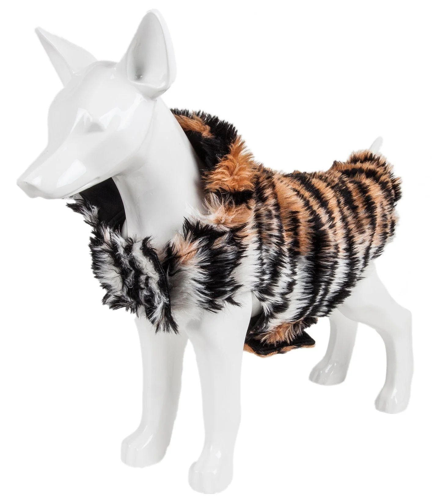 Pet Life ®  Luxe 'Tigerbone' Tiger-Patterned Mink Fashion Fur Dog Jacket - Image 4
