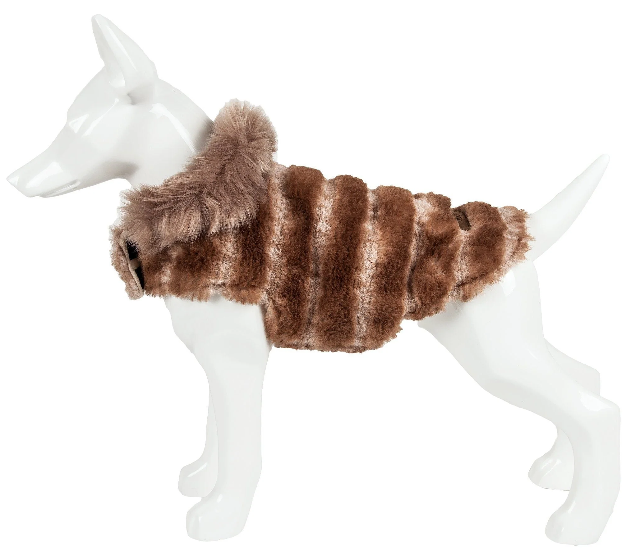 Pet Life ® Luxe 'Tira-Poochoo' Tiramisu Patterned Mink Fur Designer Dog Jacket - Image 2