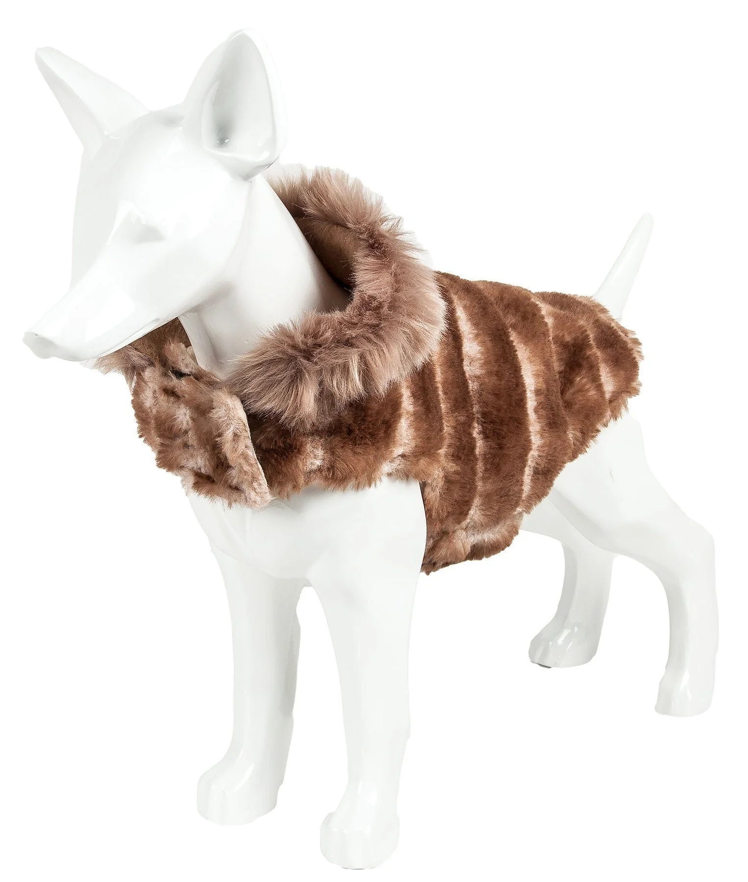 Pet Life ® Luxe 'Tira-Poochoo' Tiramisu Patterned Mink Fur Designer Dog Jacket - Image 3