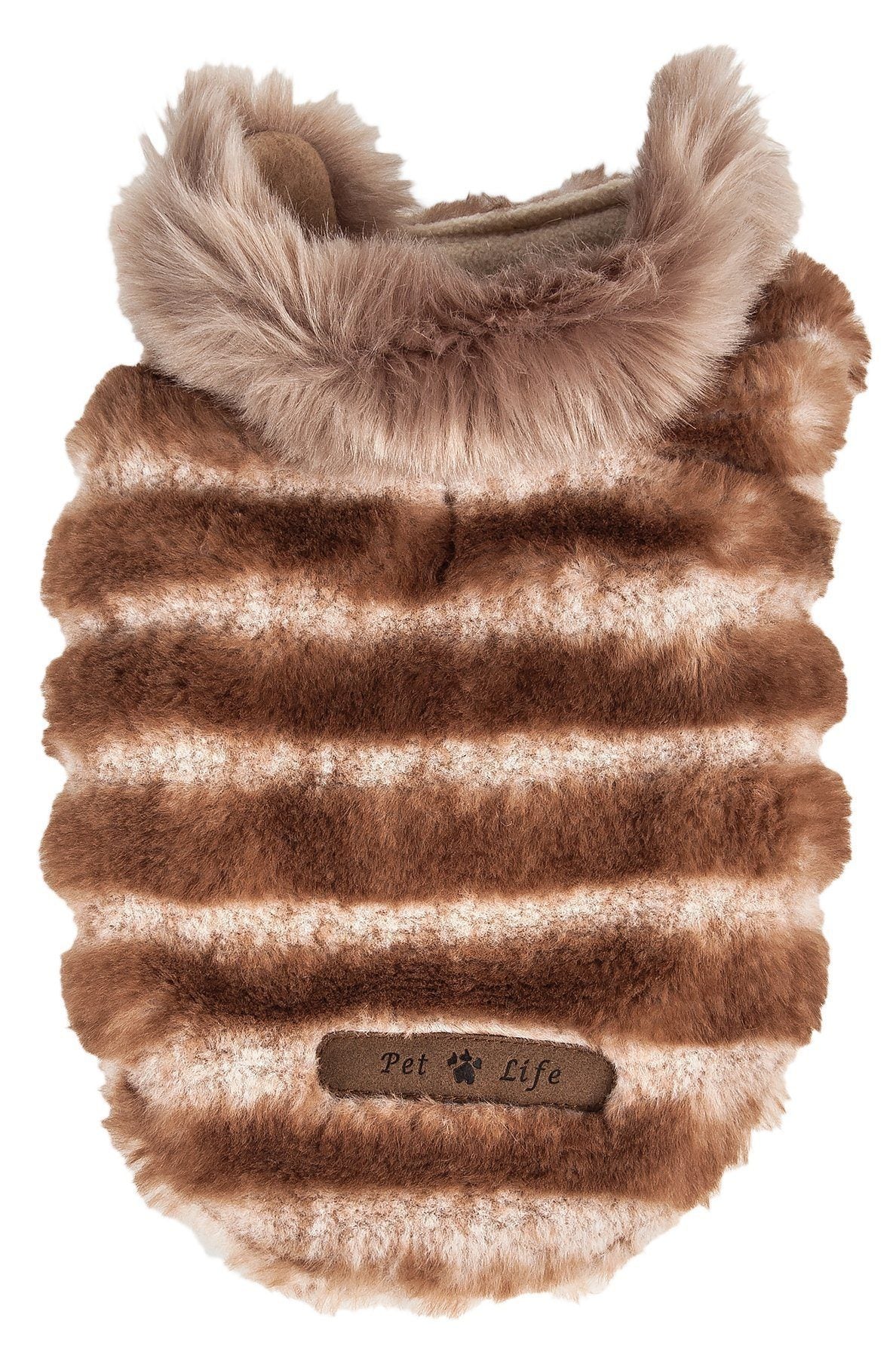 Pet Life ® Luxe 'Tira-Poochoo' Tiramisu Patterned Mink Fur Designer Dog Jacket - Image 4