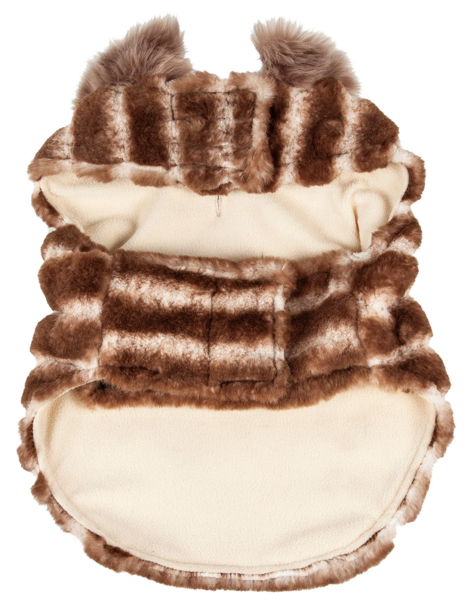 Pet Life ® Luxe 'Tira-Poochoo' Tiramisu Patterned Mink Fur Designer Dog Jacket - Image 5