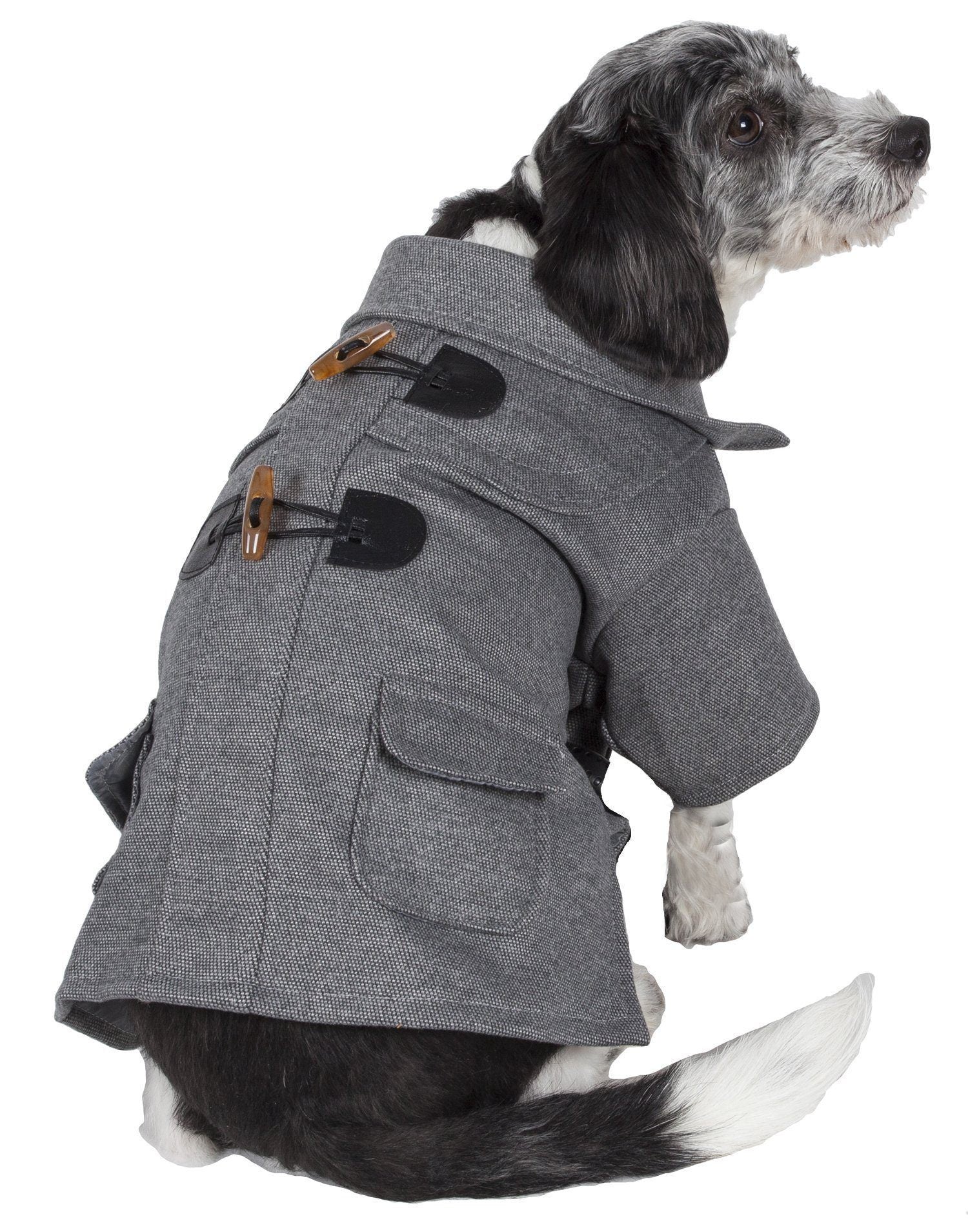 Pet Life ® 'Military Static' Rivited Fashion Collared Wool Dog Jacket Coat - Image 2