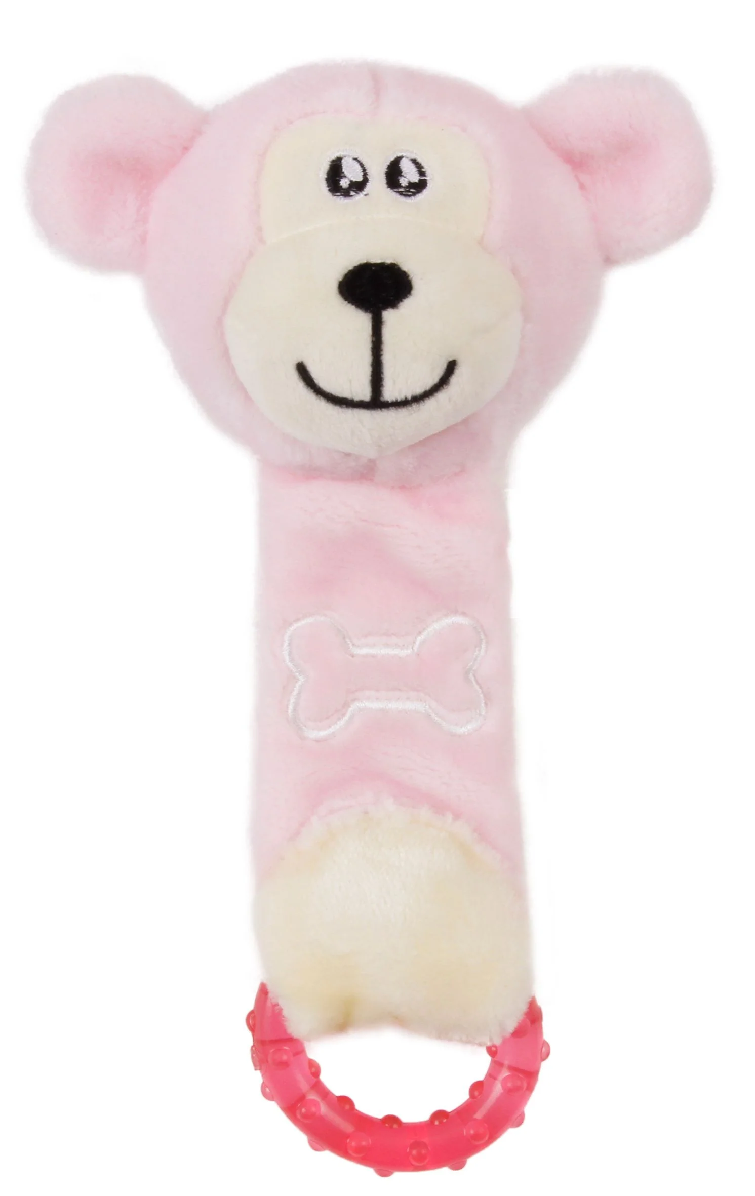 Pet Life ® Moo-Born' Plush Squeaky and Crinkle Newborn Rubber Teething Cat and Dog Toy - Image 2