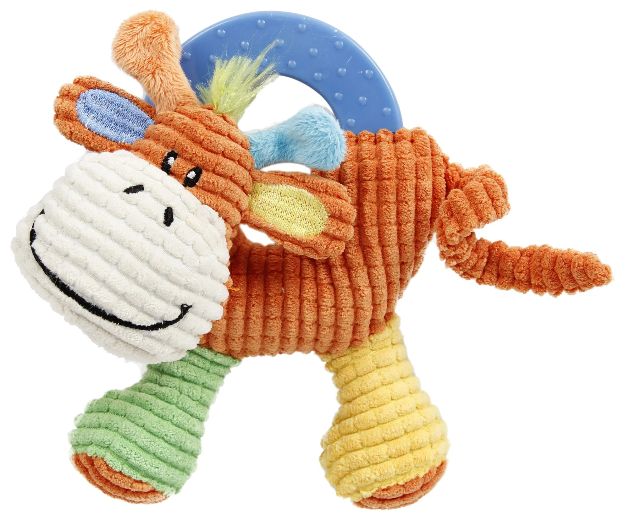 Pet Life ® 'Moo-cifier' Plush Squeaking and Rubber Teething Newborn Puppy Dog Toy - Image 2