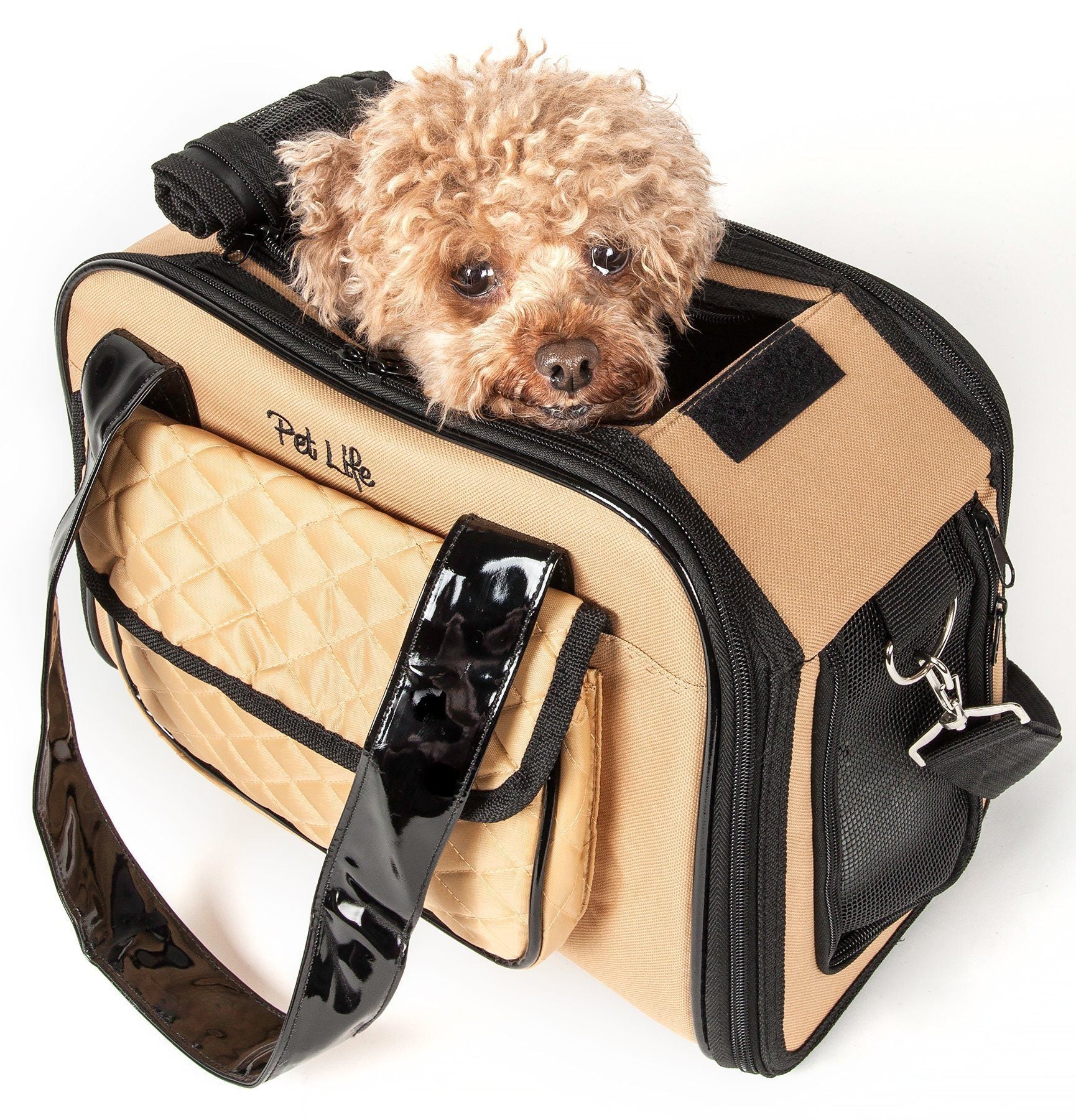 Pet Life ® Mystique Airline Approved Fashion Designer Travel Pet Dog Carrier w/ Pouch - Image 12
