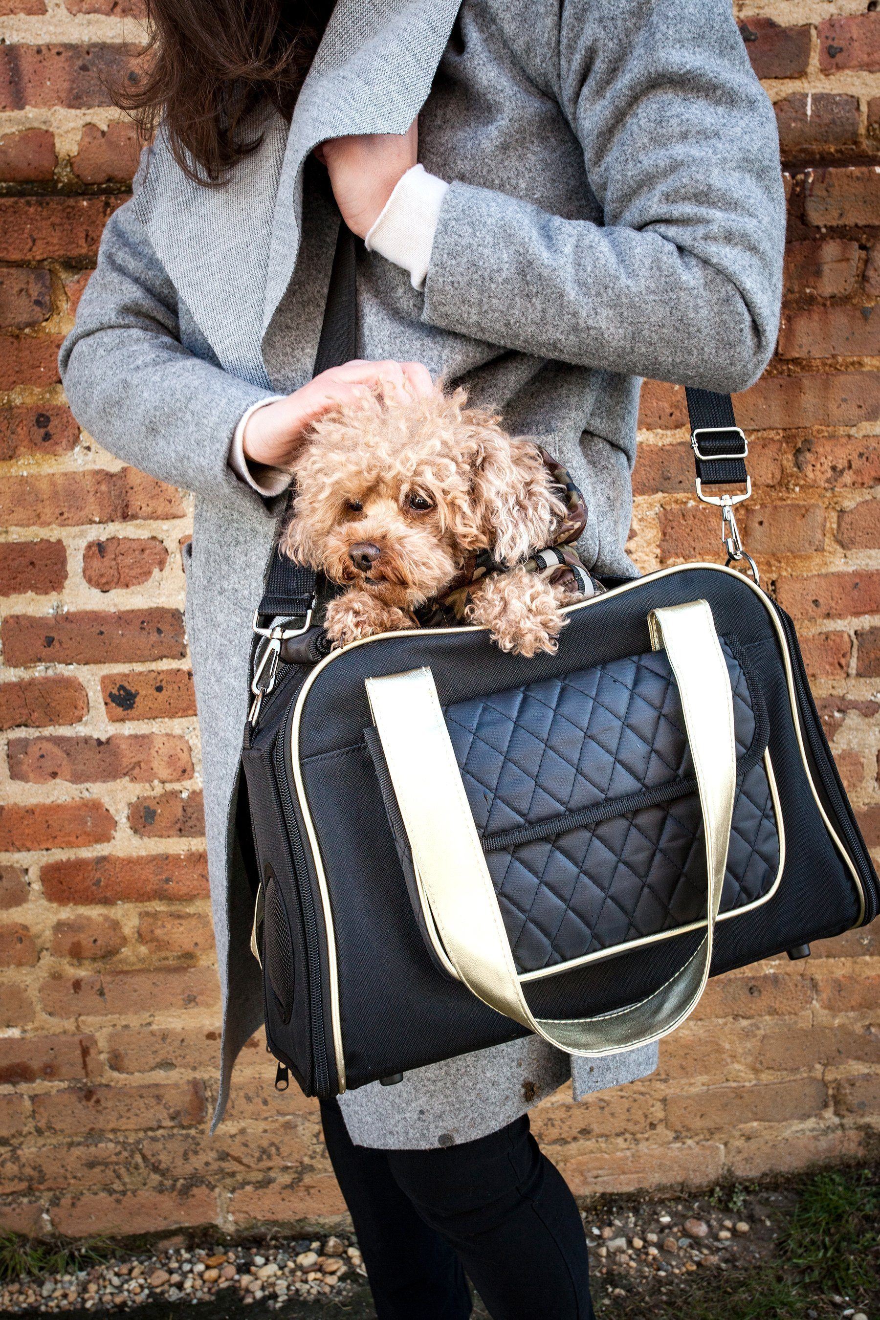 Pet Life ® Mystique Airline Approved Fashion Designer Travel Pet Dog Carrier w/ Pouch - Image 14