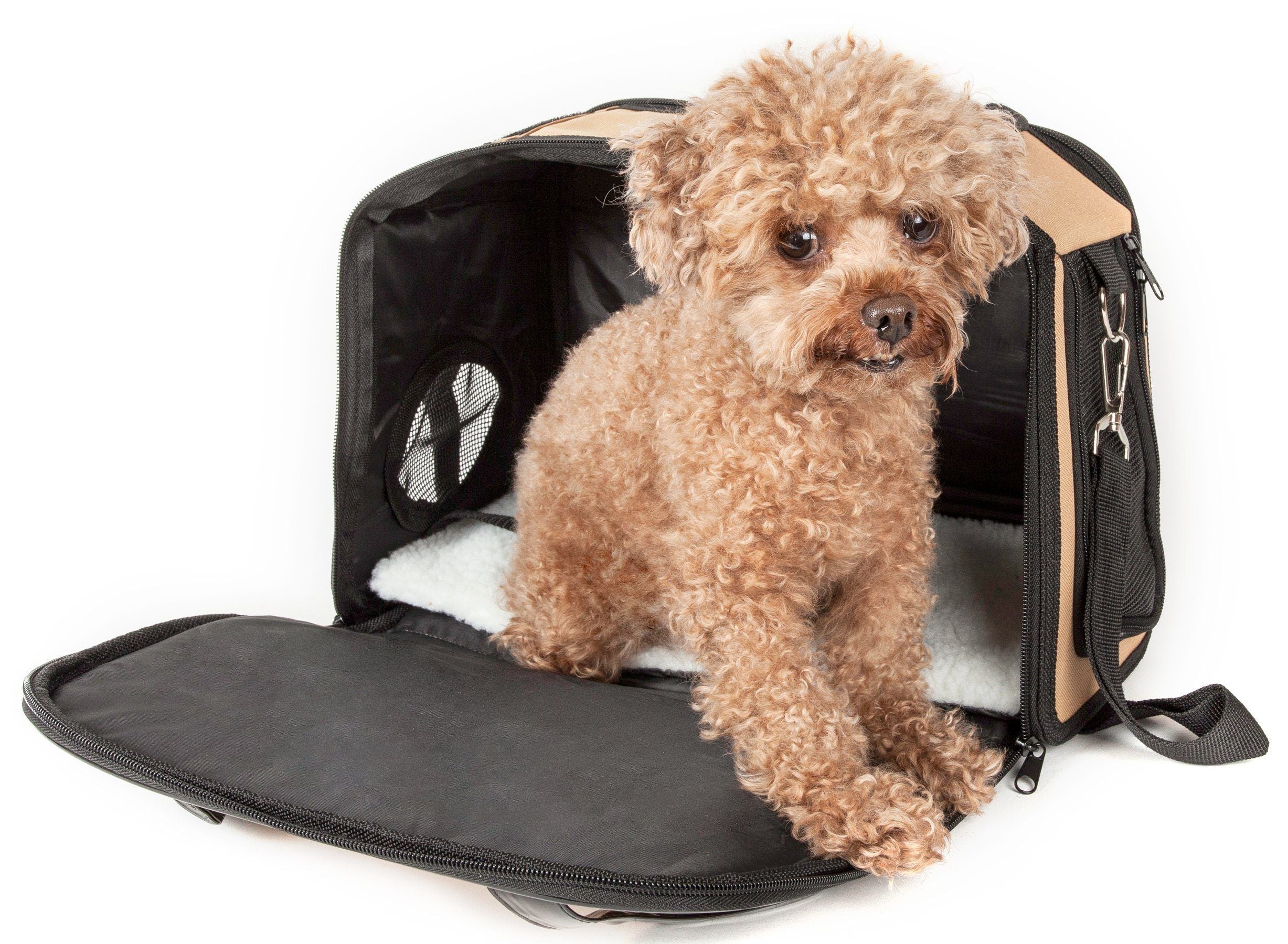Pet Life ® Mystique Airline Approved Fashion Designer Travel Pet Dog Carrier w/ Pouch - Image 3