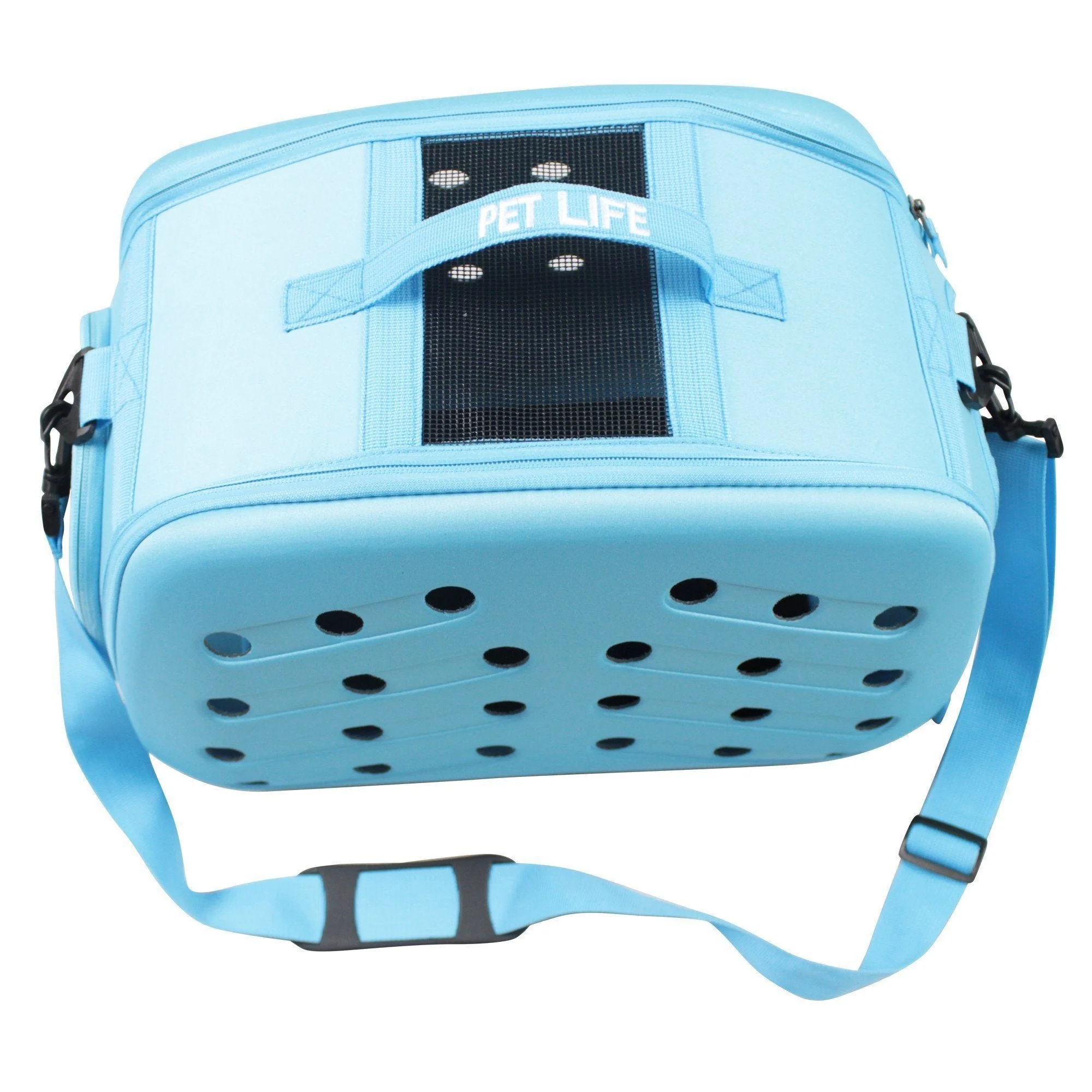 Pet Life ® 'Narrow Shelled' Perforated Lightweight Collapsible Military Grade Fashion Designer Travel Pet Dog Carrier Crate - Image 4
