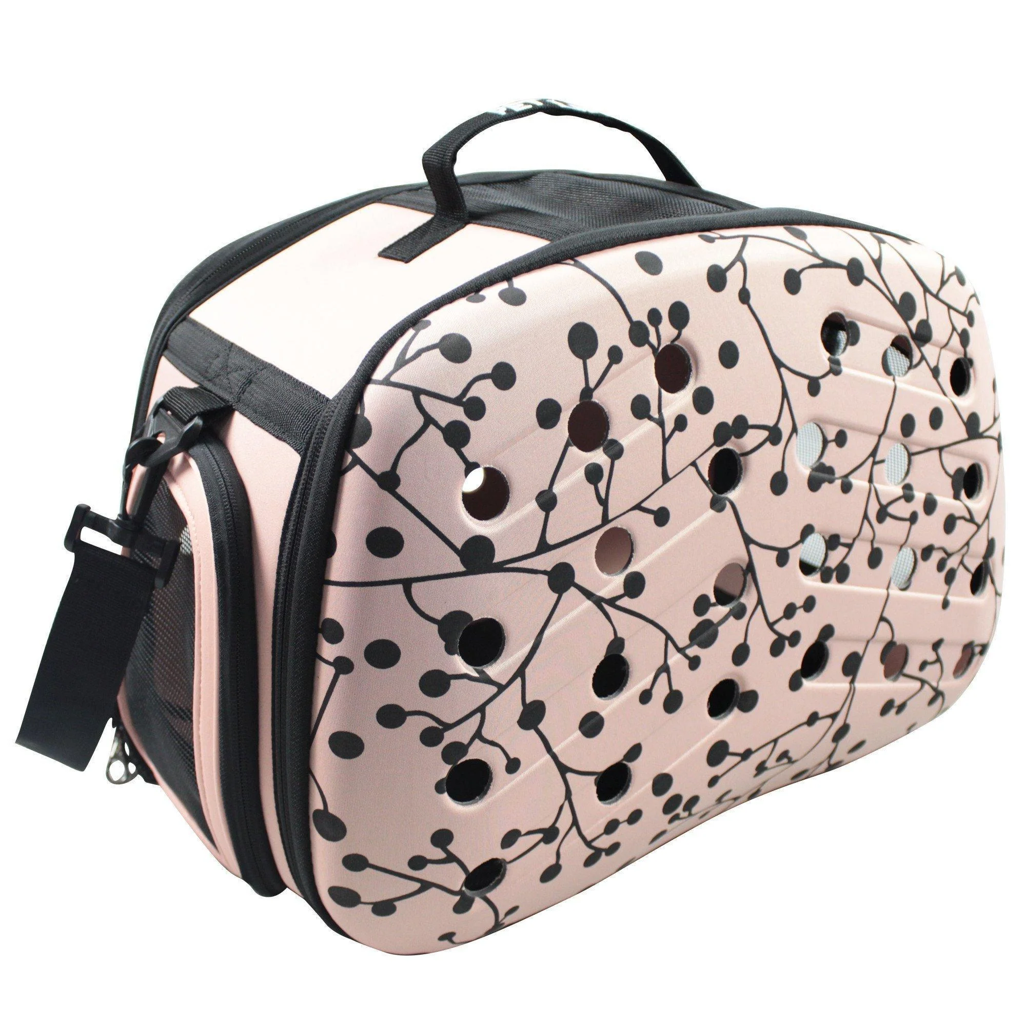 Pet Life ® 'Narrow Shelled' Perforated Lightweight Collapsible Military Grade Fashion Designer Travel Pet Dog Carrier Crate - Image 2