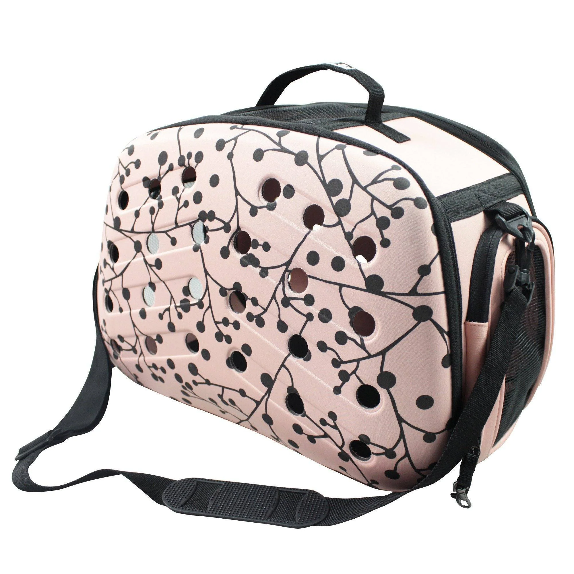 Pet Life ® 'Narrow Shelled' Perforated Lightweight Collapsible Military Grade Fashion Designer Travel Pet Dog Carrier Crate - Image 3