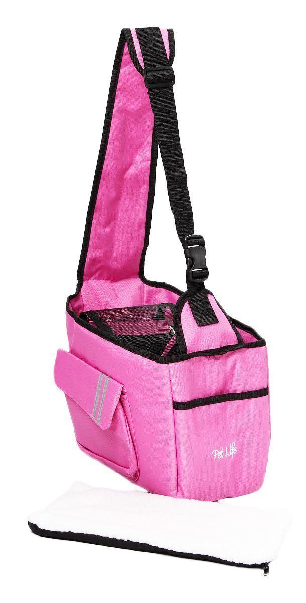 Pet Life ® Over-The-Shoulder Back-Supportive Fashion Sporty Pet Dog Carrier w/ Pouch - Image 4