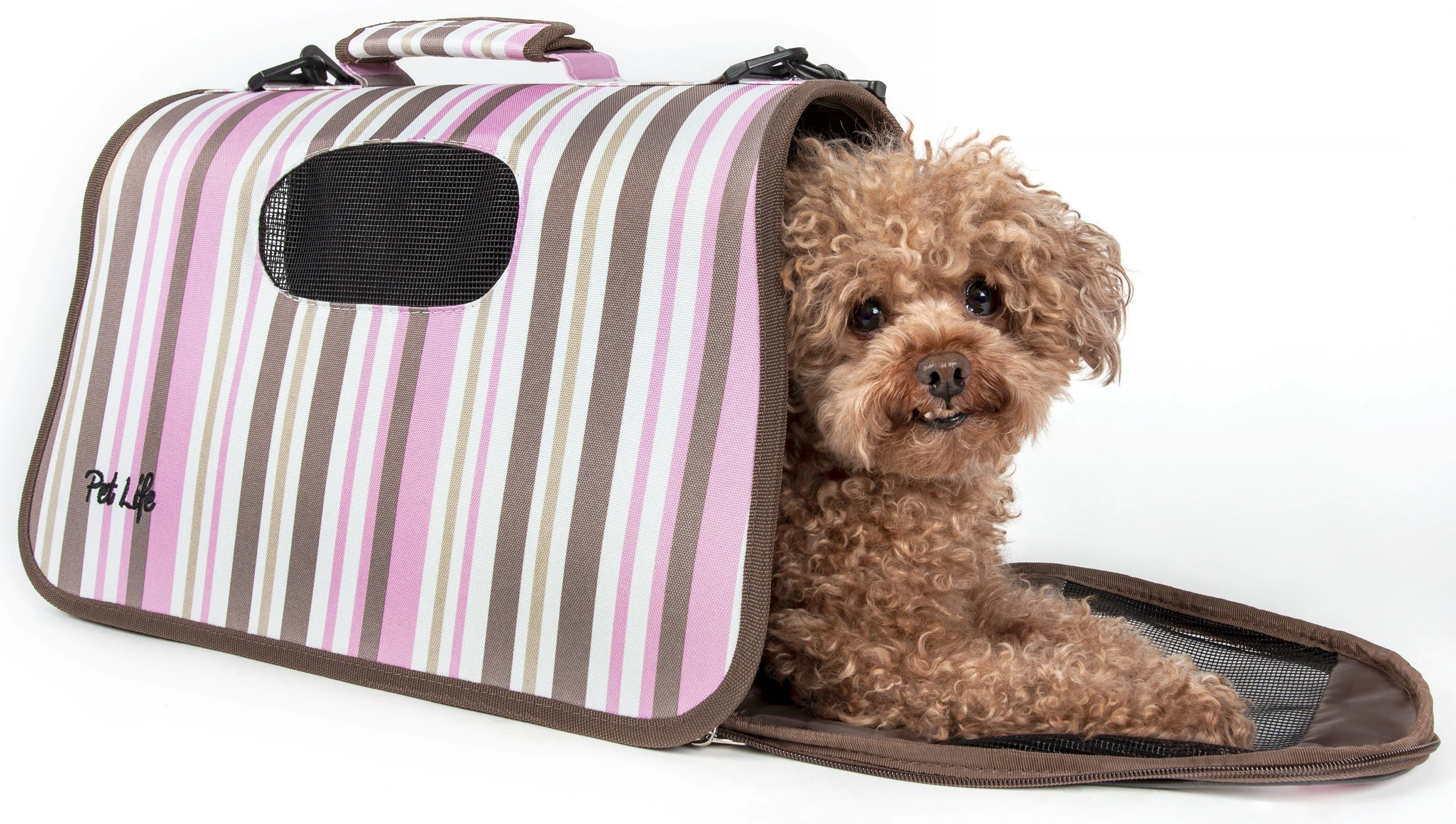 Pet Life ® Paw Patterned Airline Approved Zippered Folding Collapsible Travel Pet Dog Carrier - Image 2