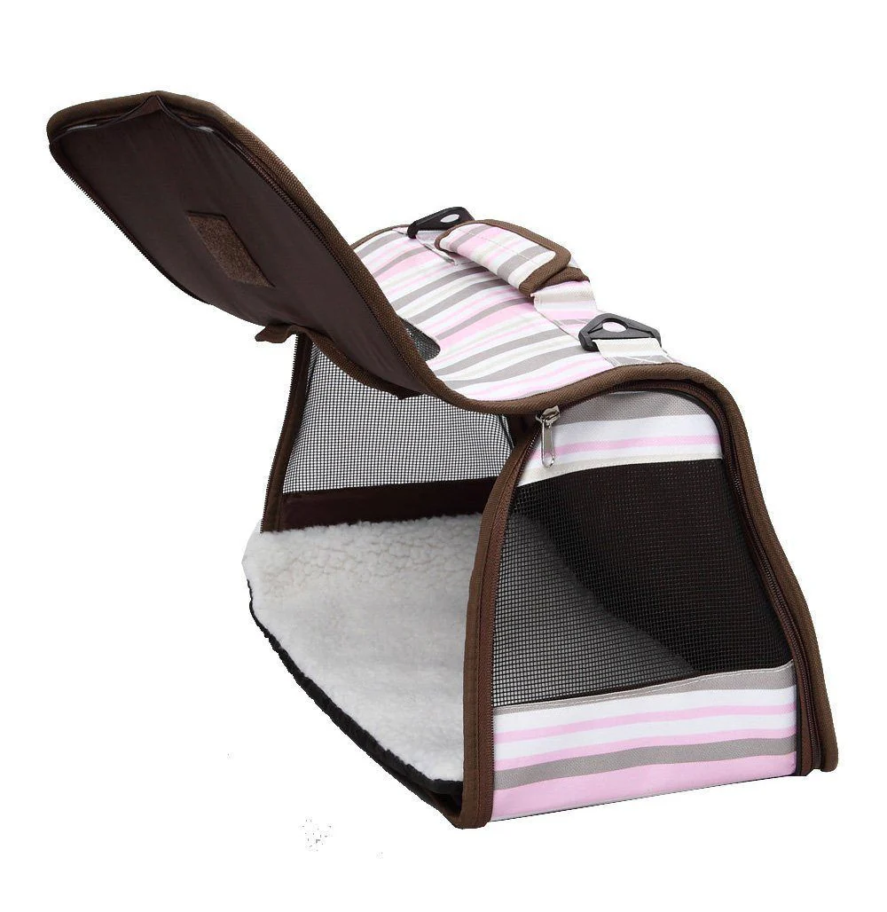 Pet Life ® Paw Patterned Airline Approved Zippered Folding Collapsible Travel Pet Dog Carrier - Image 6