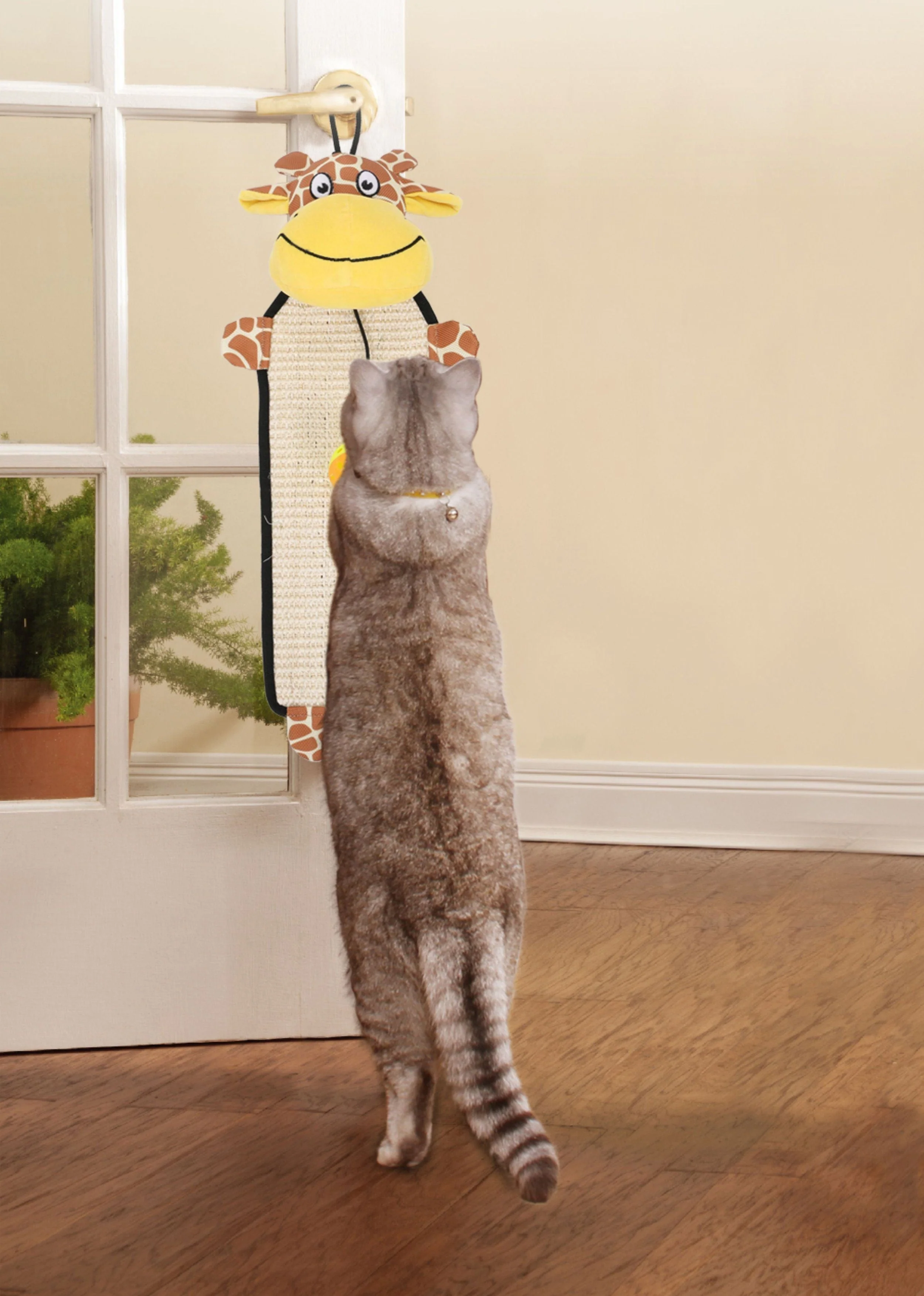 Pet Life ® 'Paw-Pleasant' Hanging Sisal & Jute Carpet Kitty Cat Scratcher with Toy - Image 4
