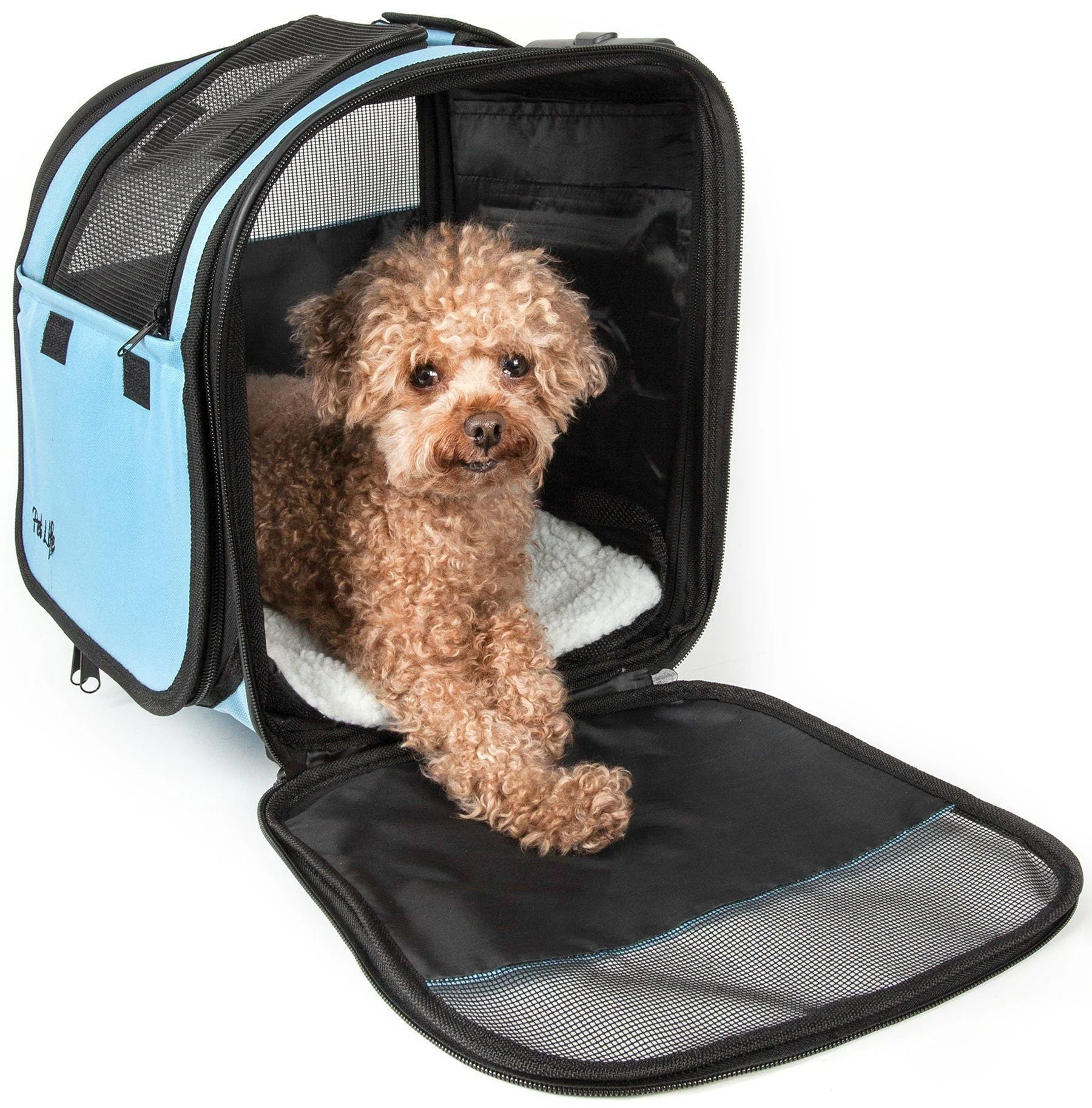 Pet Life ® 'Pawdon Me '  Wheeled Airline Approved Travel Collapsible Pet Dog Carrier - Image 6